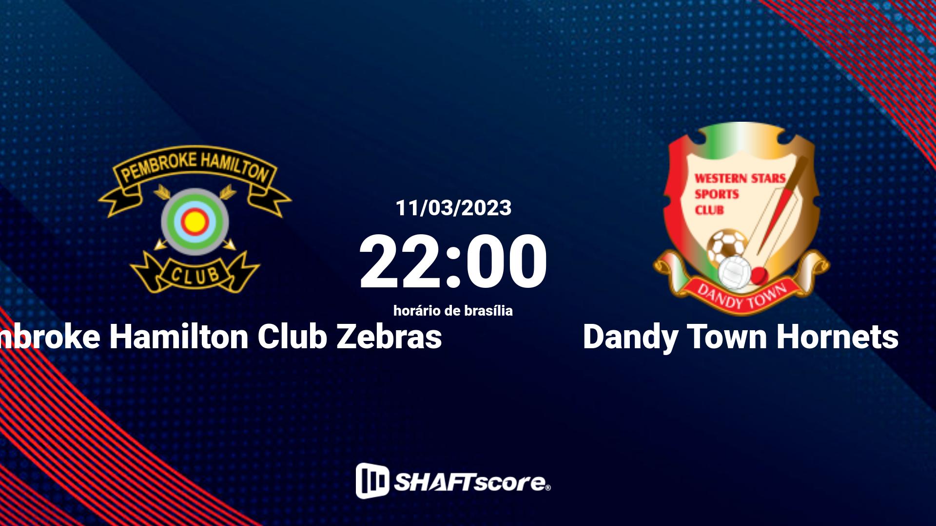 Estatísticas do jogo Pembroke Hamilton Club Zebras vs Dandy Town Hornets 11.03 22:00