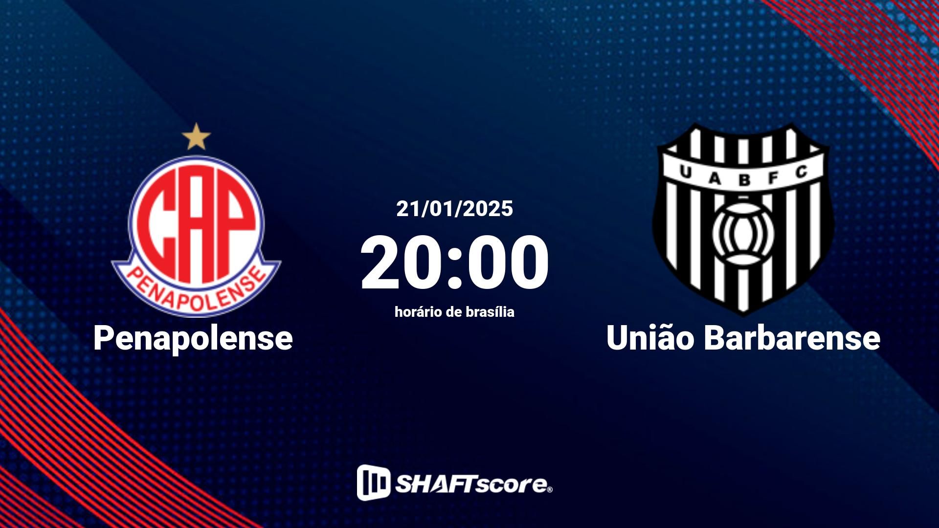 Estatísticas do jogo Penapolense vs União Barbarense 21.01 20:00