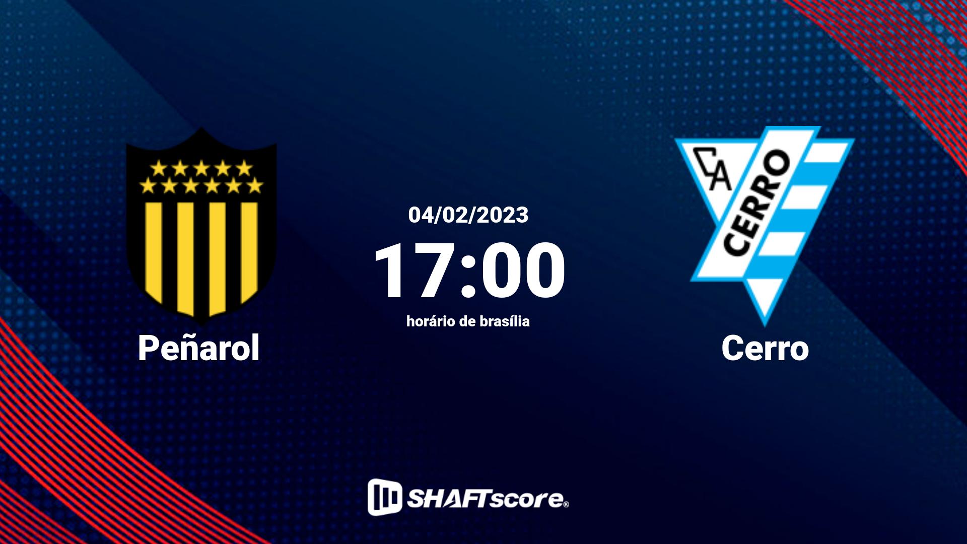 Estatísticas do jogo Peñarol vs Cerro 04.02 17:00