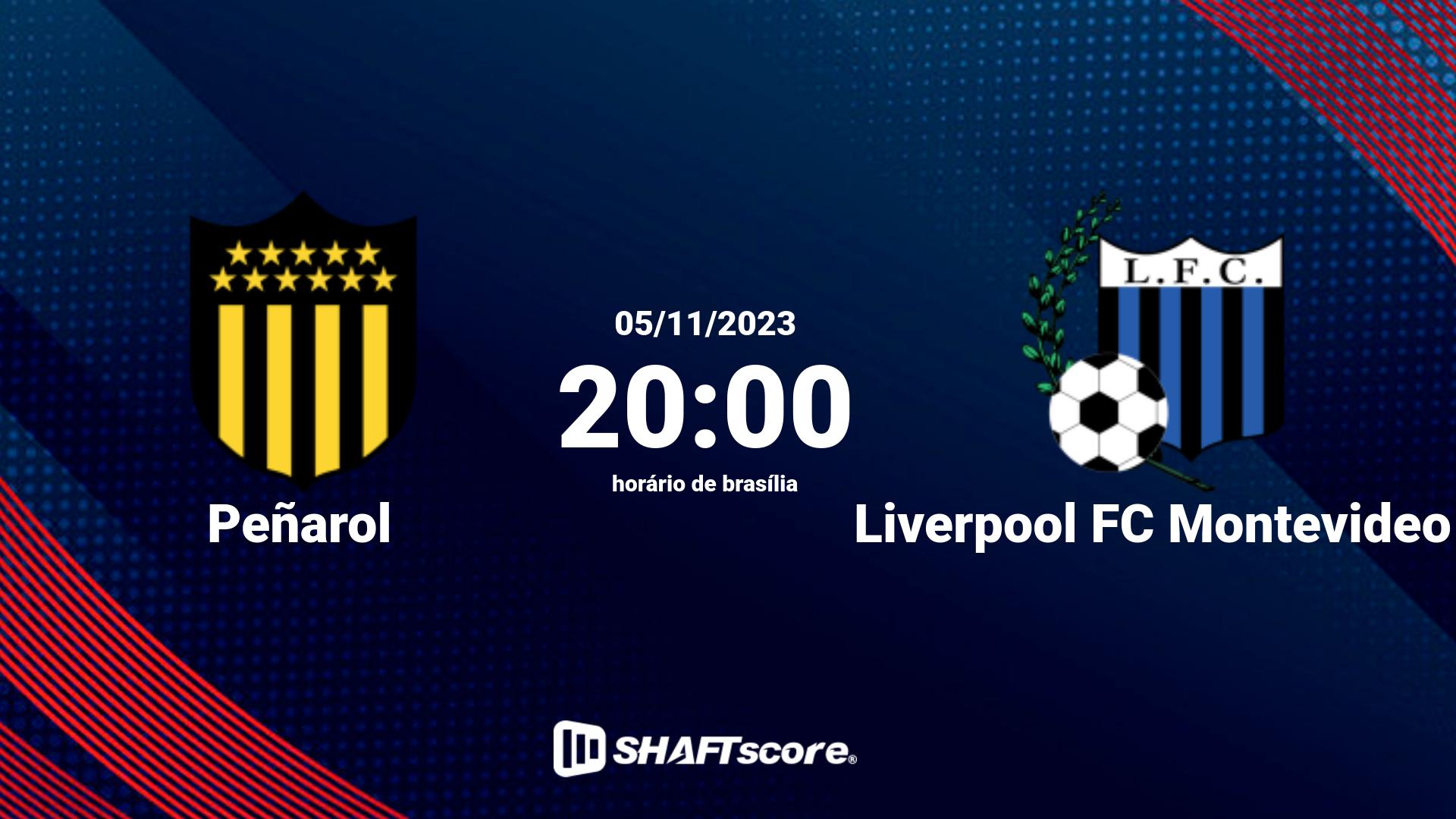 Estatísticas do jogo Peñarol vs Liverpool FC Montevideo 05.11 20:00