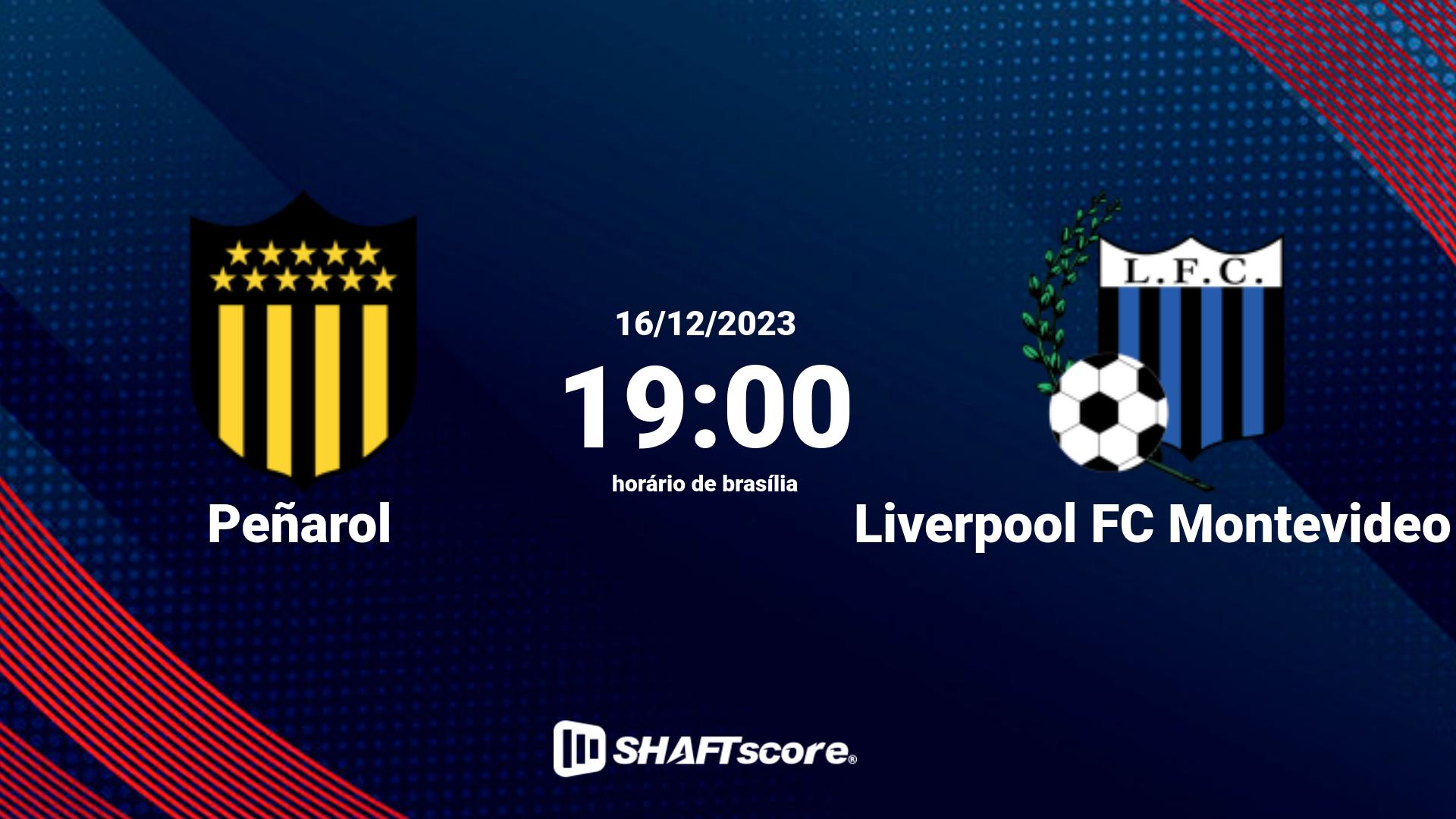 Estatísticas do jogo Peñarol vs Liverpool FC Montevideo 16.12 19:00