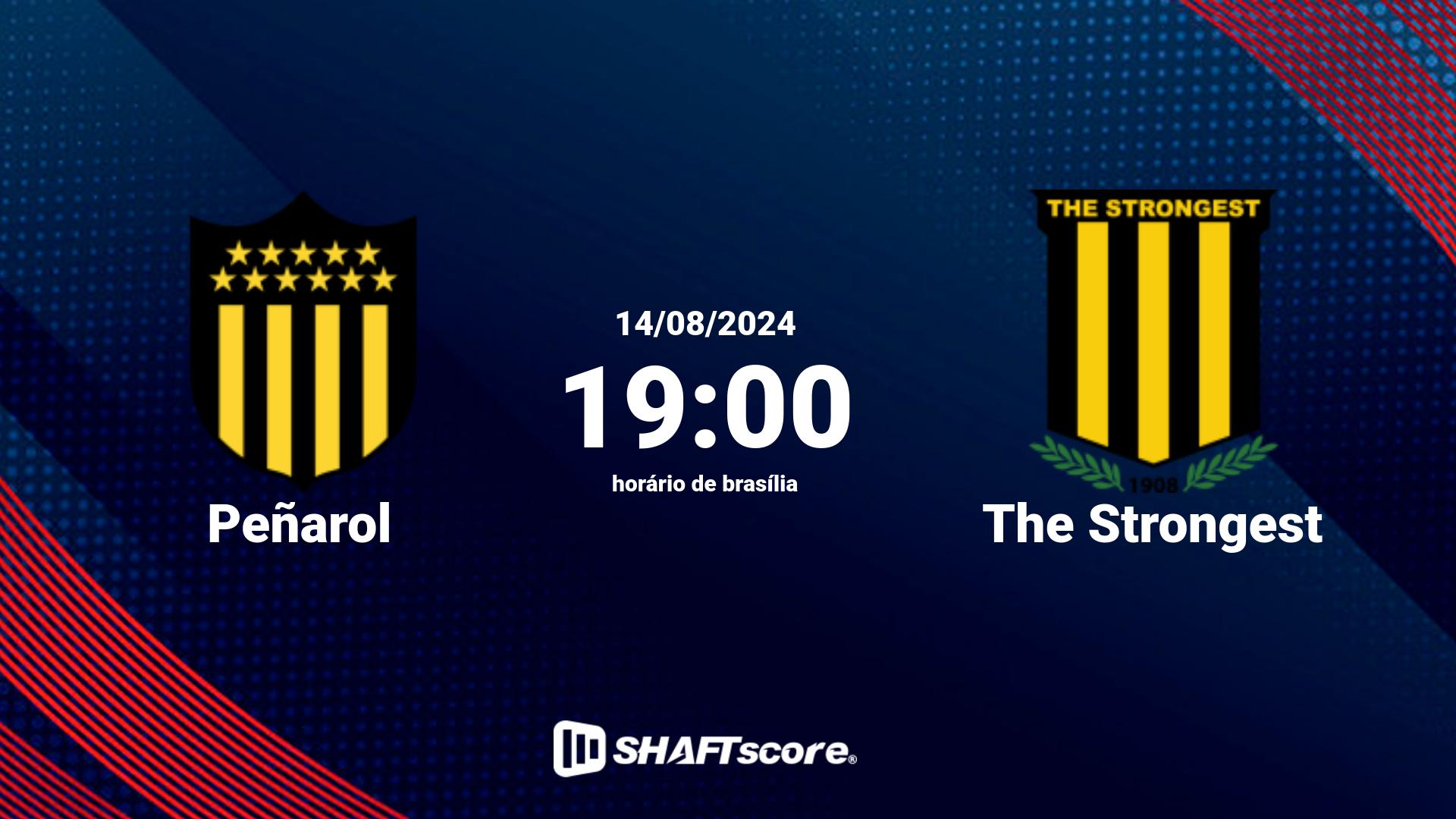 Estatísticas do jogo Peñarol vs The Strongest 14.08 19:00