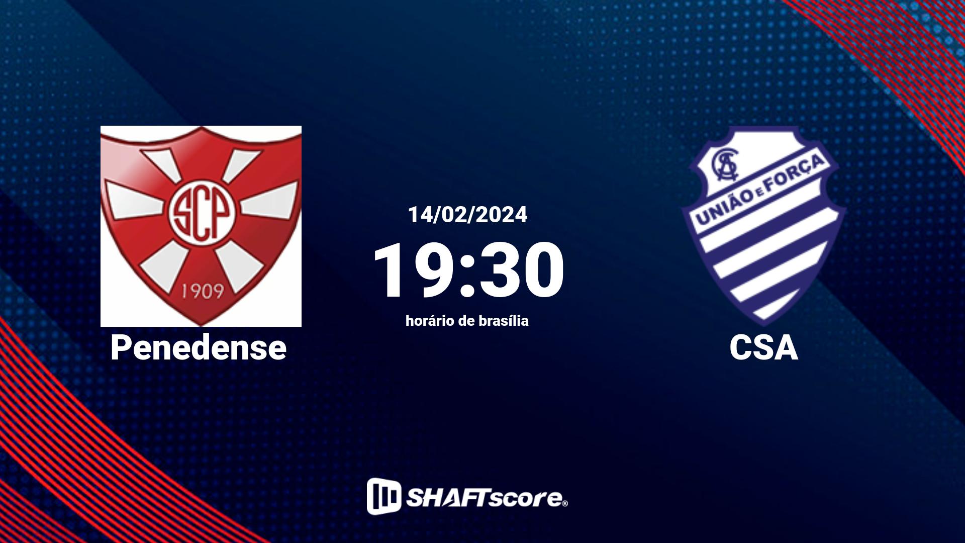 Estatísticas do jogo Penedense vs CSA 14.02 19:30