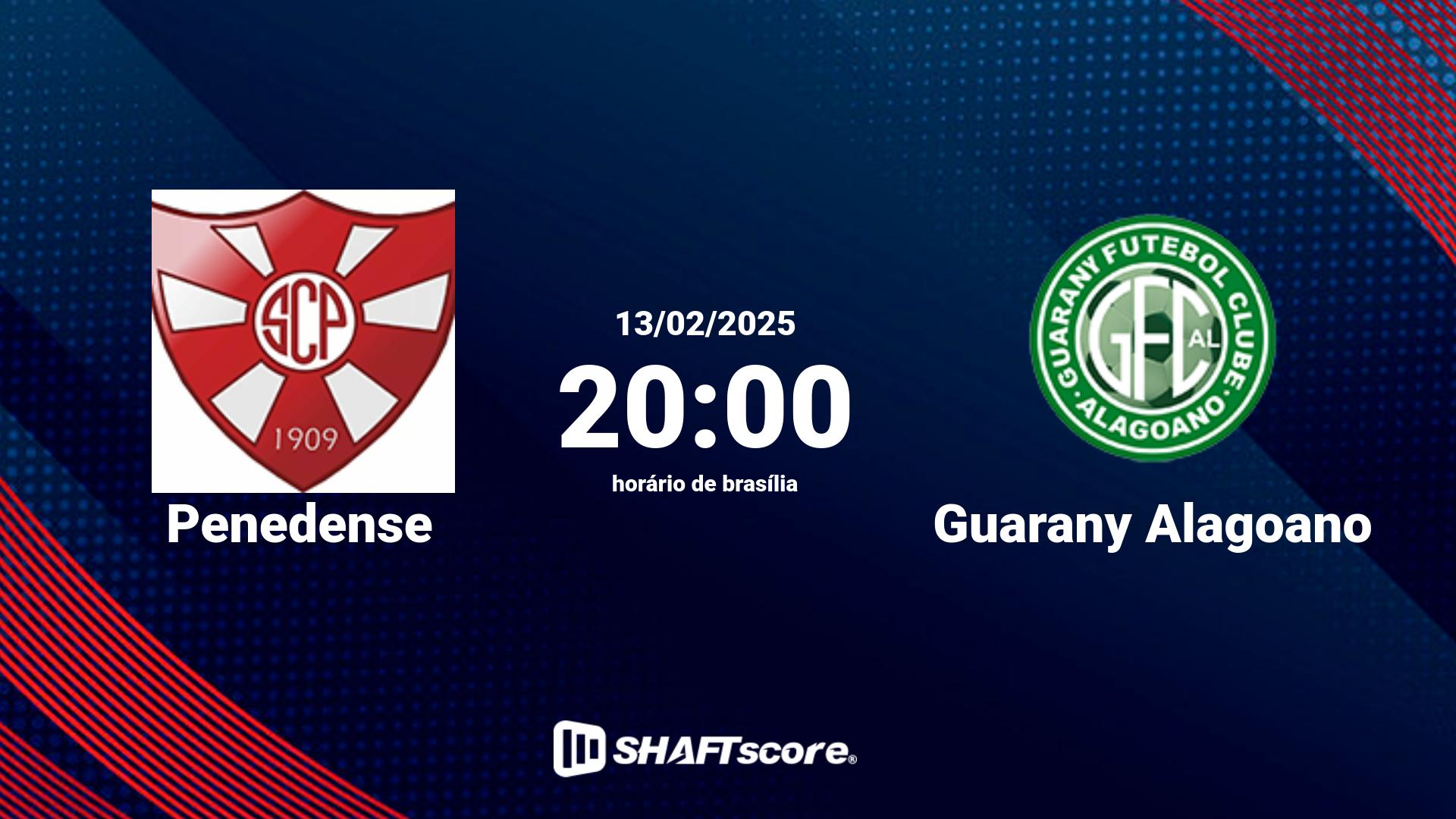 Estatísticas do jogo Penedense vs Guarany Alagoano 13.02 20:00