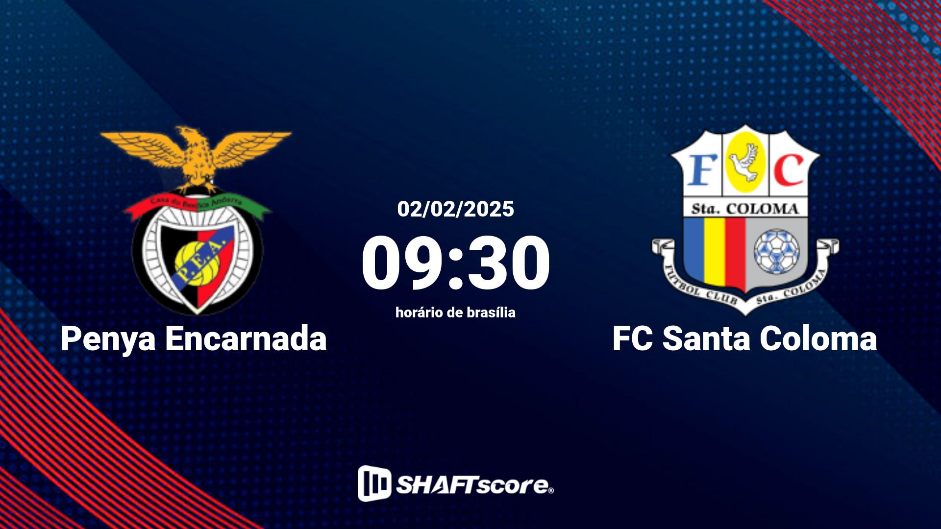 Estatísticas do jogo Penya Encarnada vs FC Santa Coloma 02.02 09:30