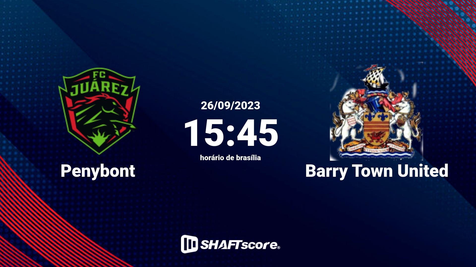 Estatísticas do jogo Penybont vs Barry Town United 26.09 15:45