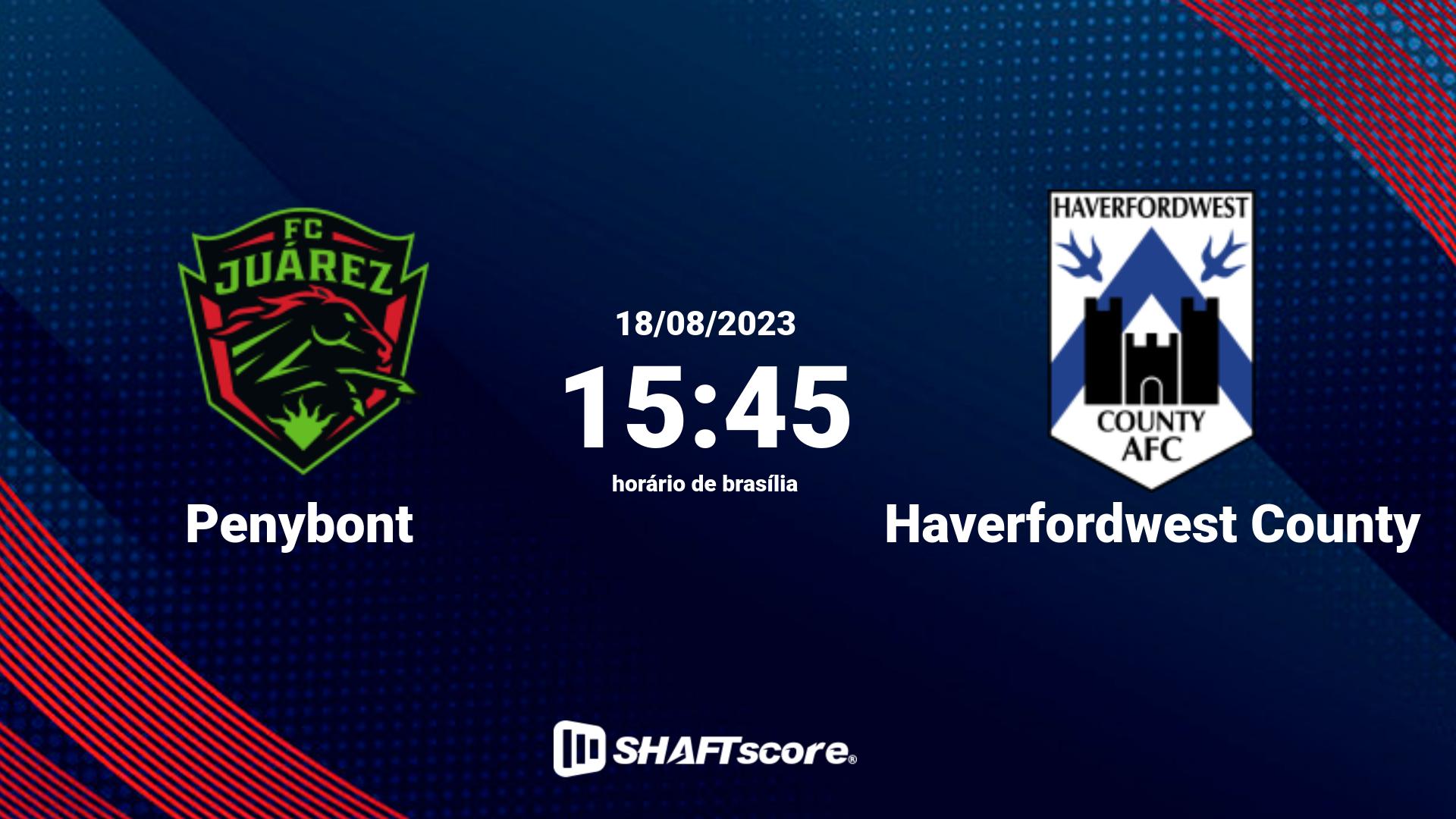 Estatísticas do jogo Penybont vs Haverfordwest County 18.08 15:45