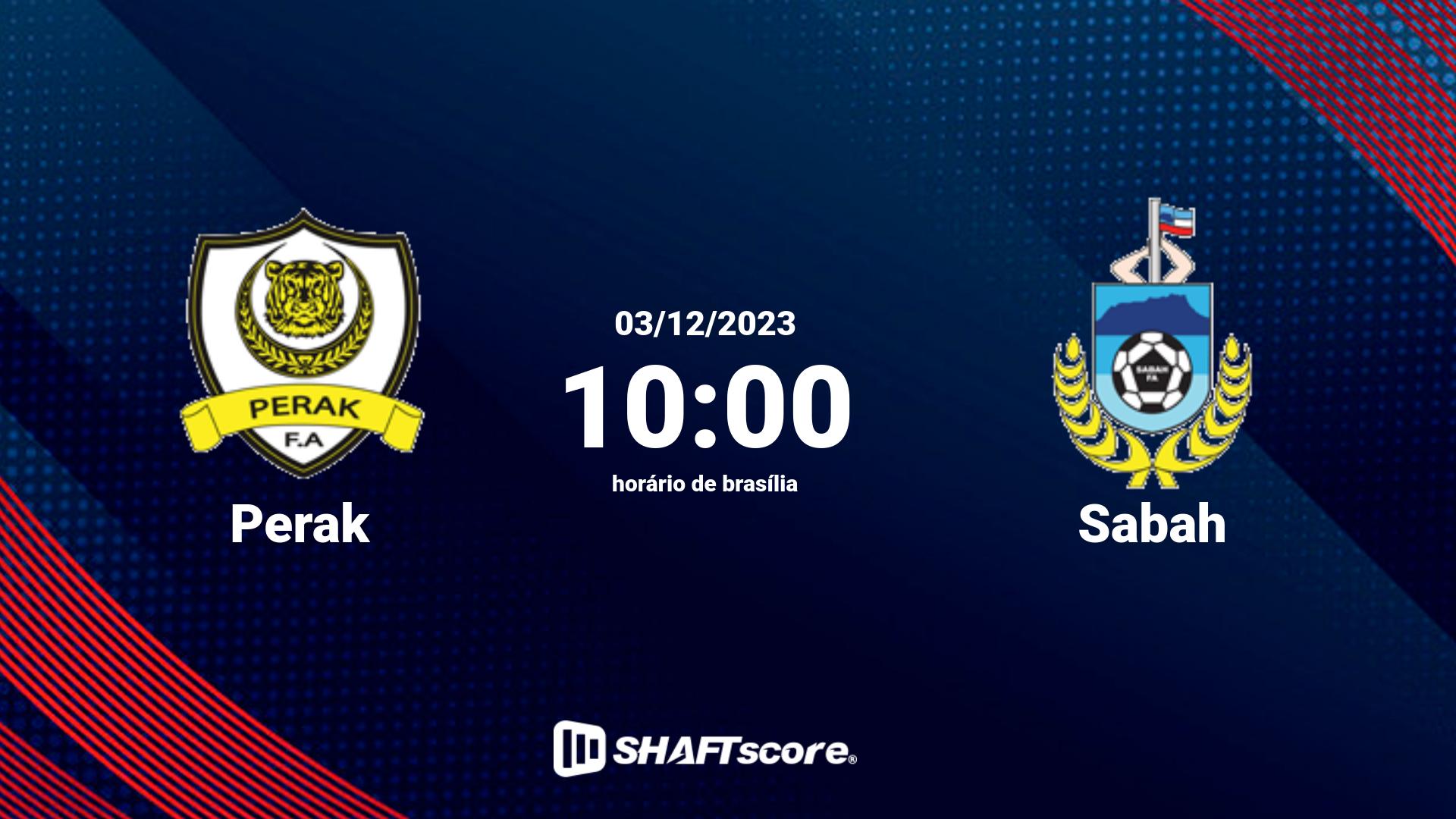 Estatísticas do jogo Perak vs Sabah 03.12 10:00