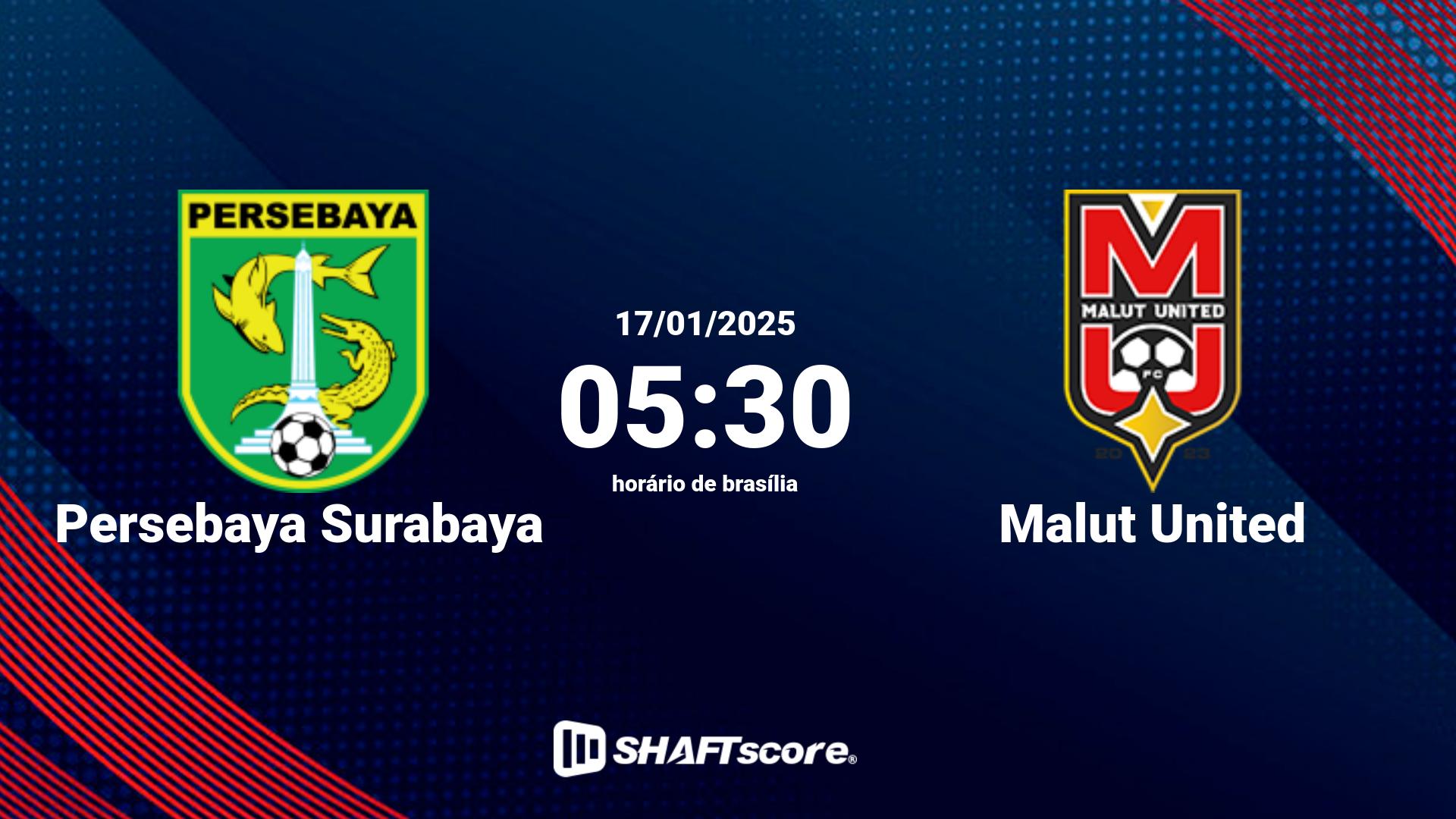 Estatísticas do jogo Persebaya Surabaya vs Malut United 17.01 05:30