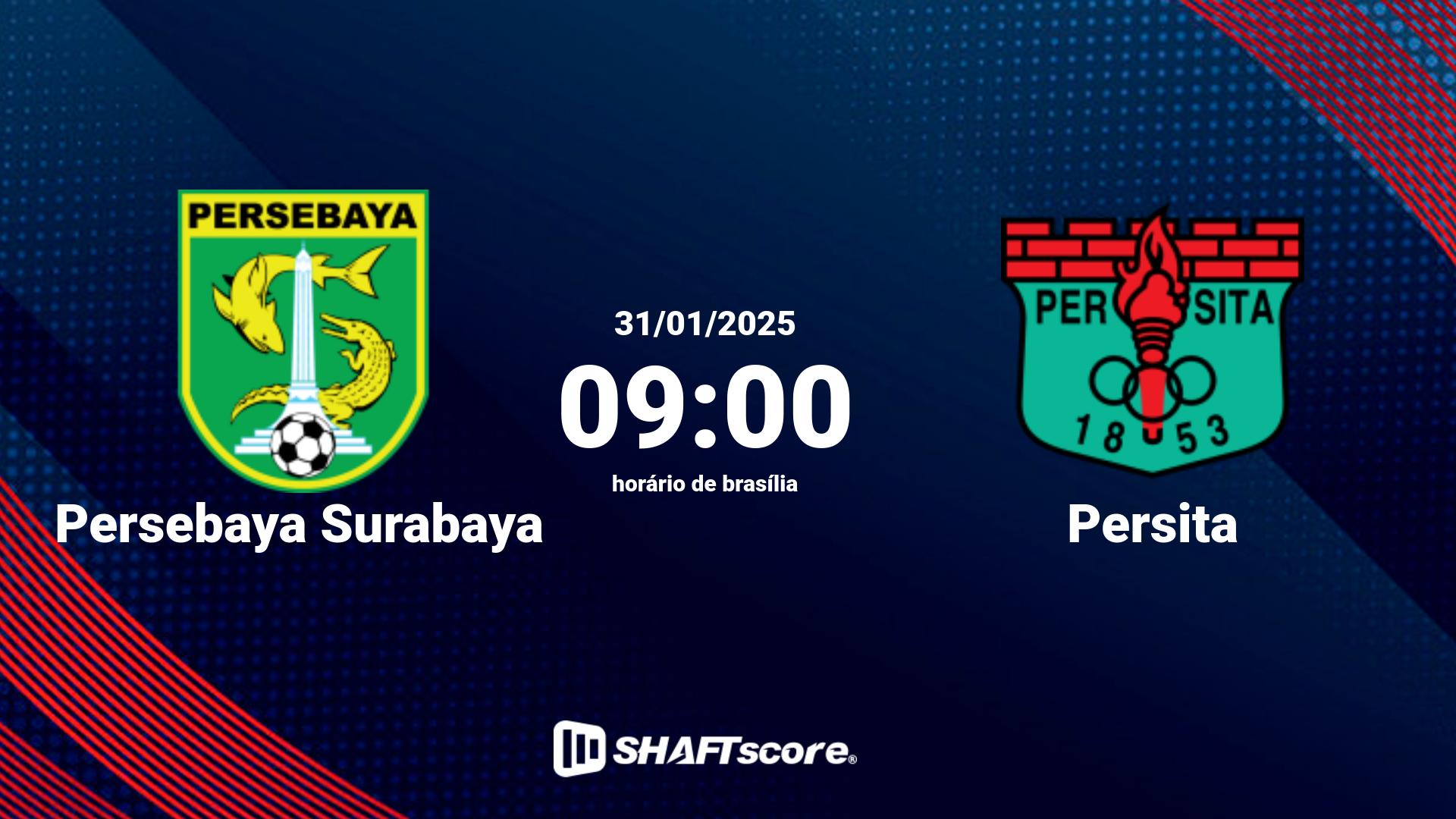 Estatísticas do jogo Persebaya Surabaya vs Persita 31.01 09:00