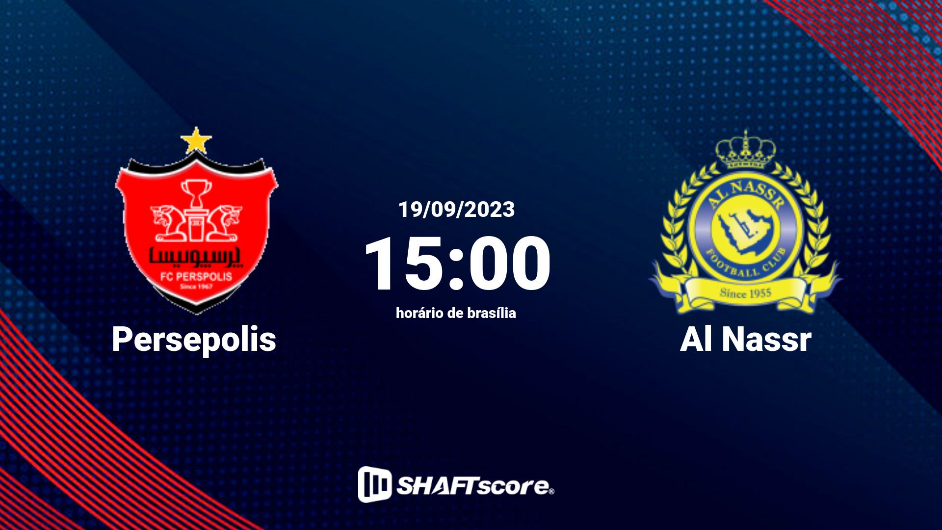 Estatísticas do jogo Persepolis vs Al Nassr 19.09 15:00