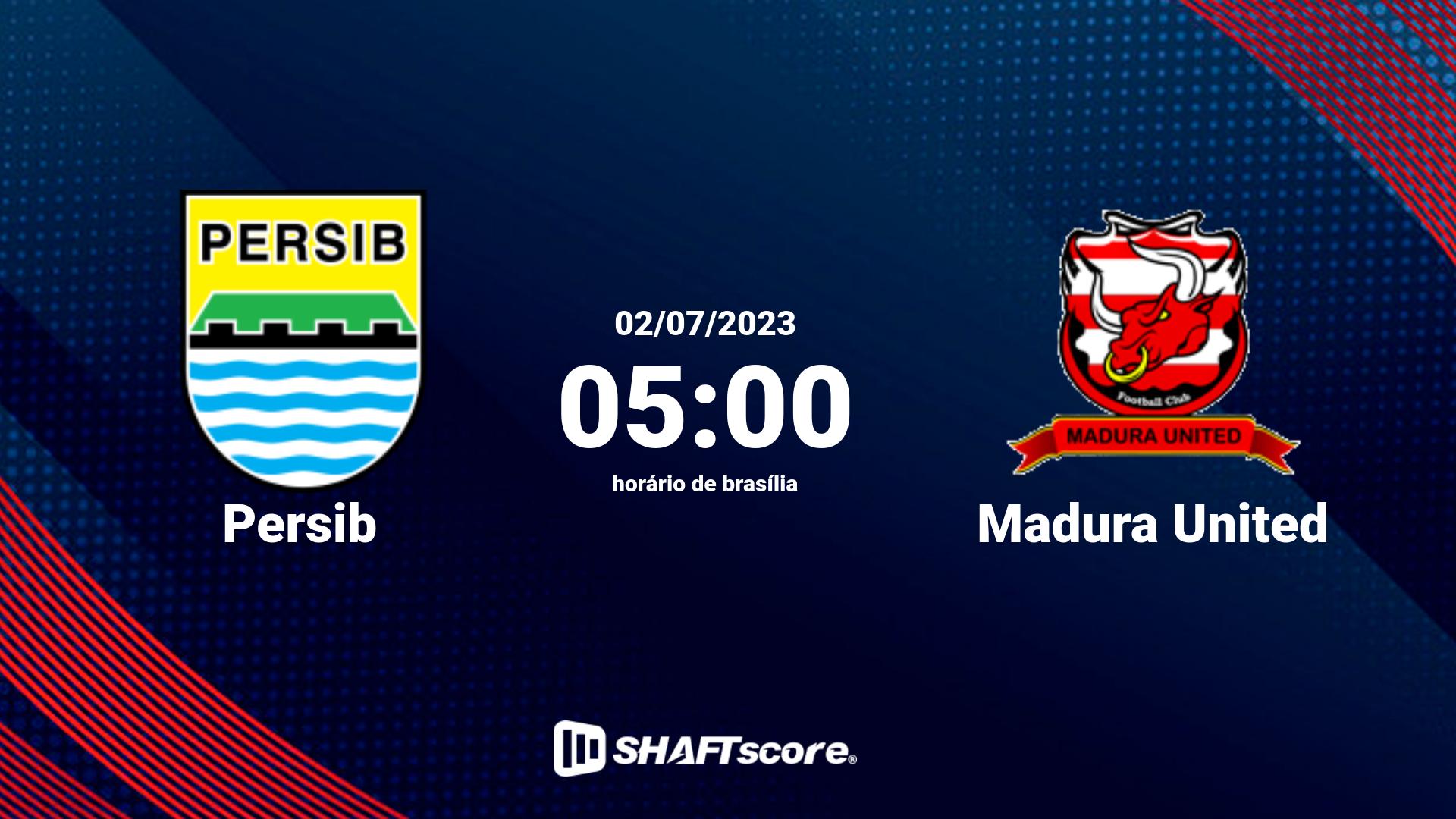 Estatísticas do jogo Persib vs Madura United 02.07 05:00