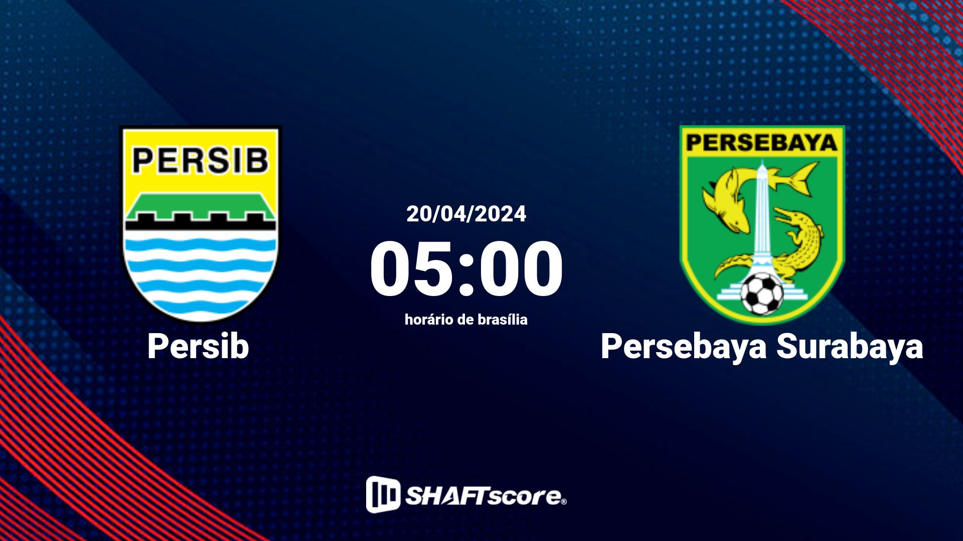 Estatísticas do jogo Persib vs Persebaya Surabaya 20.04 05:00