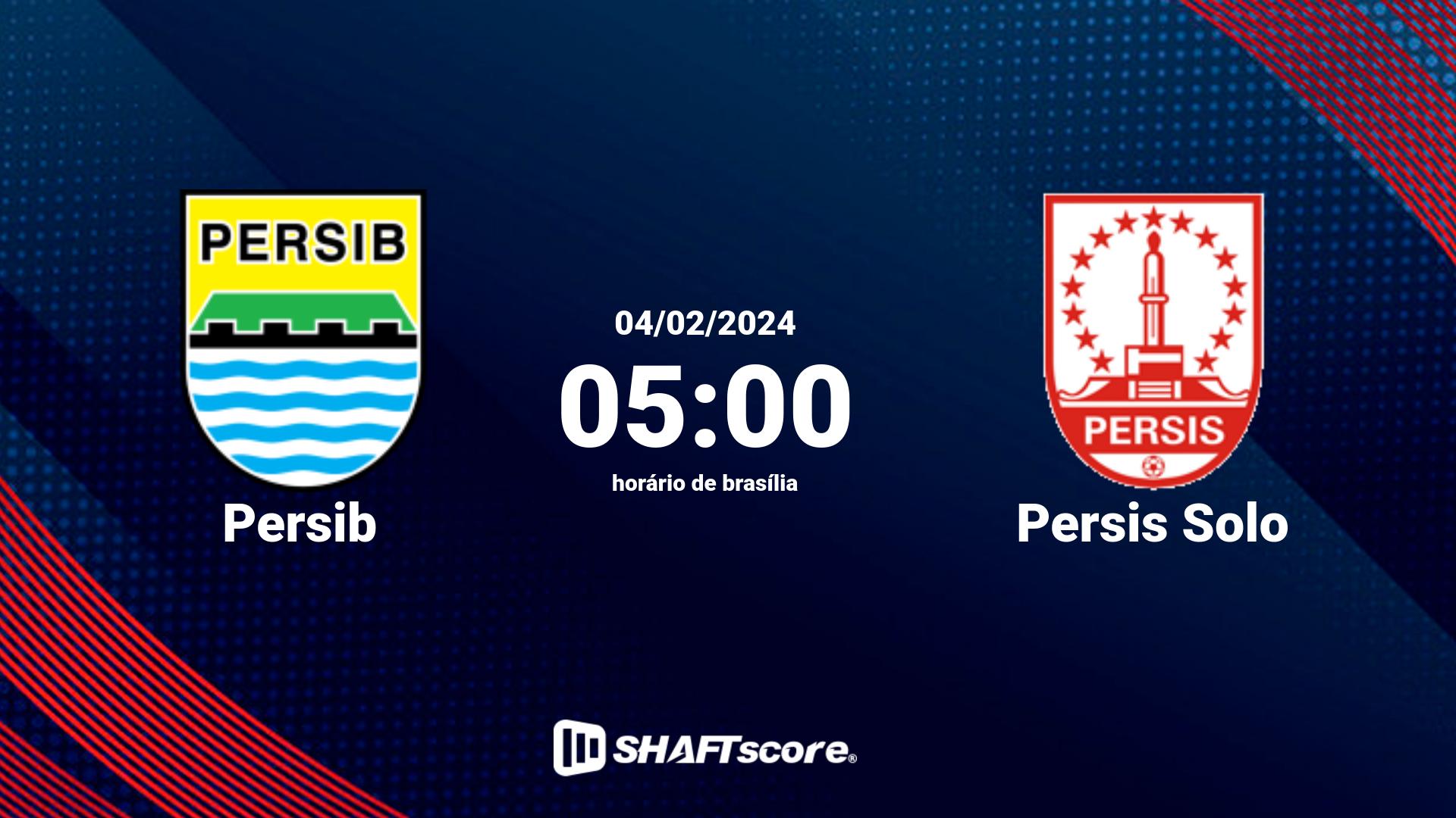 Estatísticas do jogo Persib vs Persis Solo 04.02 05:00