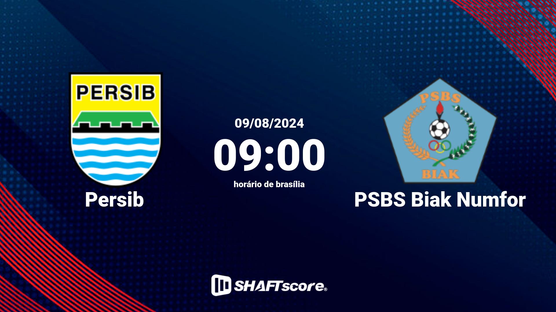 Estatísticas do jogo Persib vs PSBS Biak Numfor 09.08 09:00