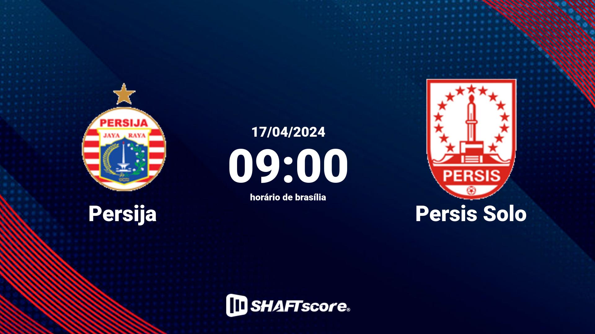 Estatísticas do jogo Persija vs Persis Solo 17.04 09:00