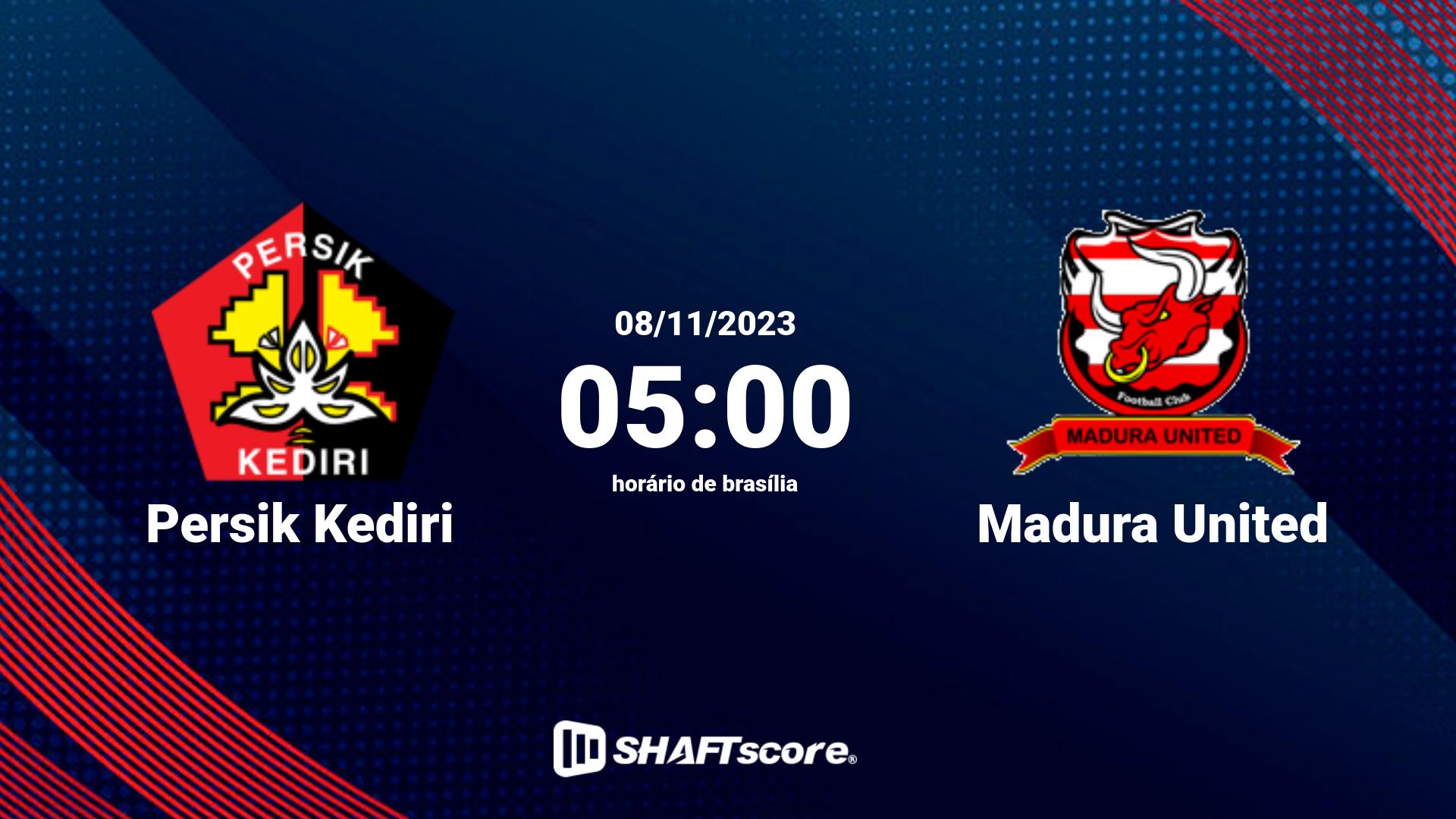 Estatísticas do jogo Persik Kediri vs Madura United 08.11 05:00