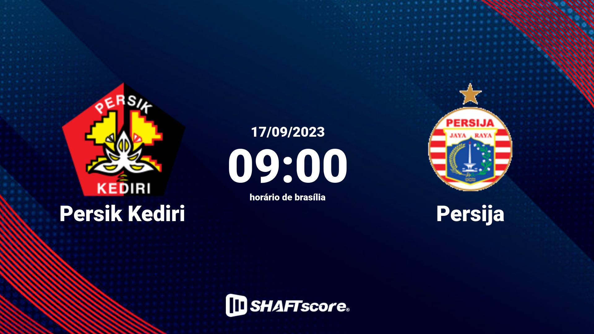 Estatísticas do jogo Persik Kediri vs Persija 17.09 09:00