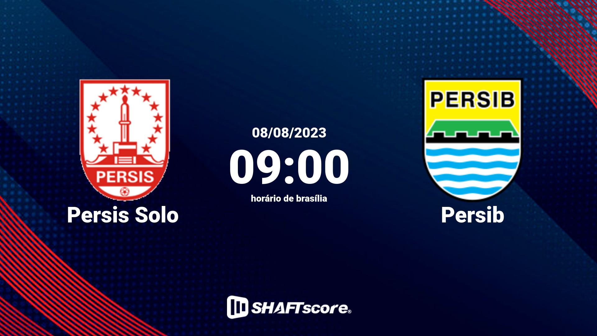 Estatísticas do jogo Persis Solo vs Persib 08.08 09:00