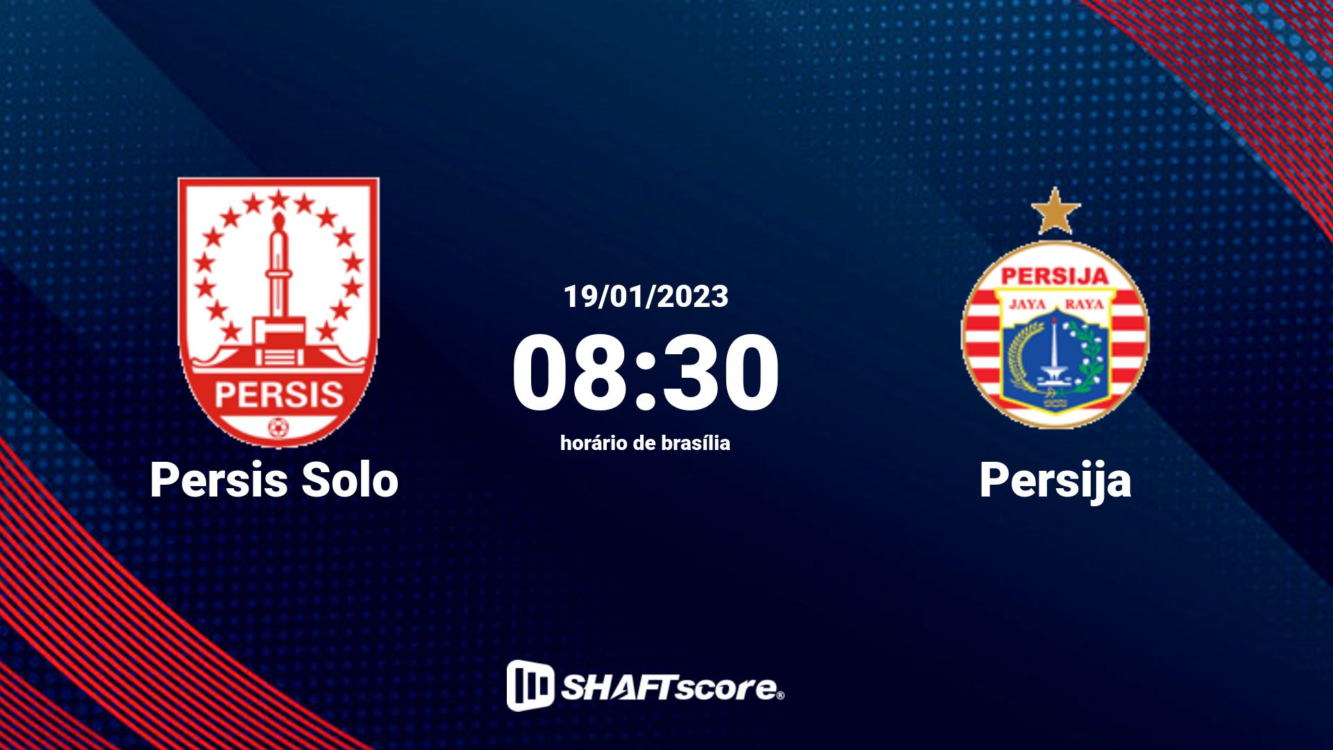 Estatísticas do jogo Persis Solo vs Persija 19.01 08:30