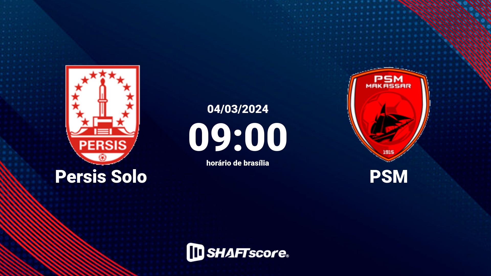 Estatísticas do jogo Persis Solo vs PSM 04.03 09:00