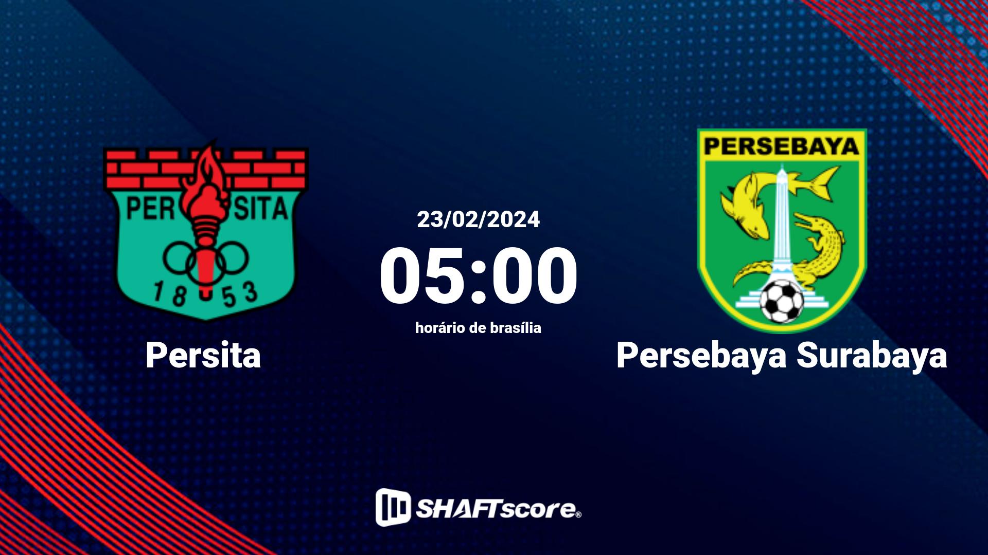 Estatísticas do jogo Persita vs Persebaya Surabaya 23.02 05:00