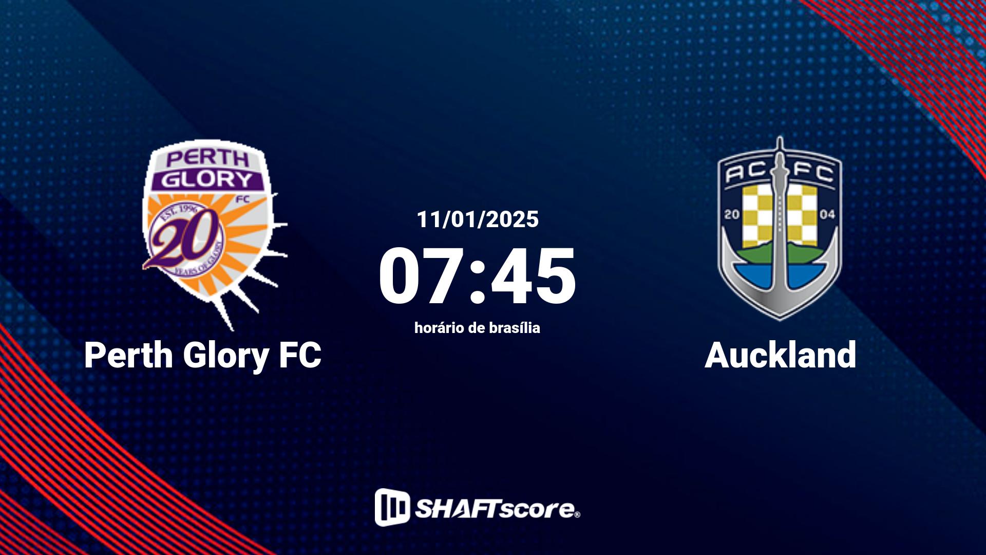 Estatísticas do jogo Perth Glory FC vs Auckland 11.01 07:45