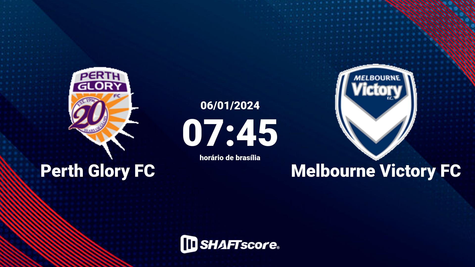 Estatísticas do jogo Perth Glory FC vs Melbourne Victory FC 06.01 07:45