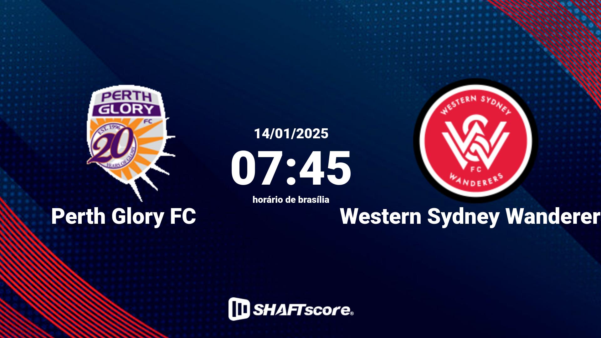 Estatísticas do jogo Perth Glory FC vs Western Sydney Wanderers 14.01 07:45