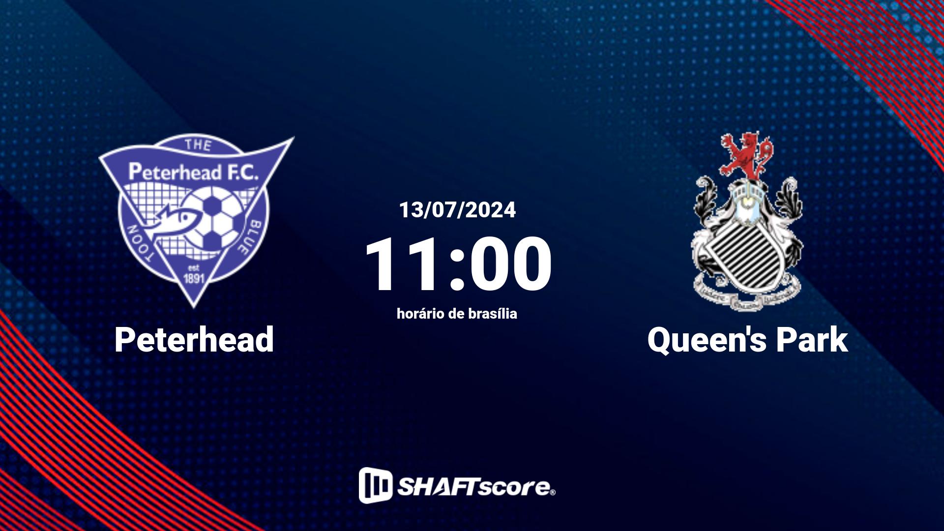 Estatísticas do jogo Peterhead vs Queen's Park 13.07 11:00