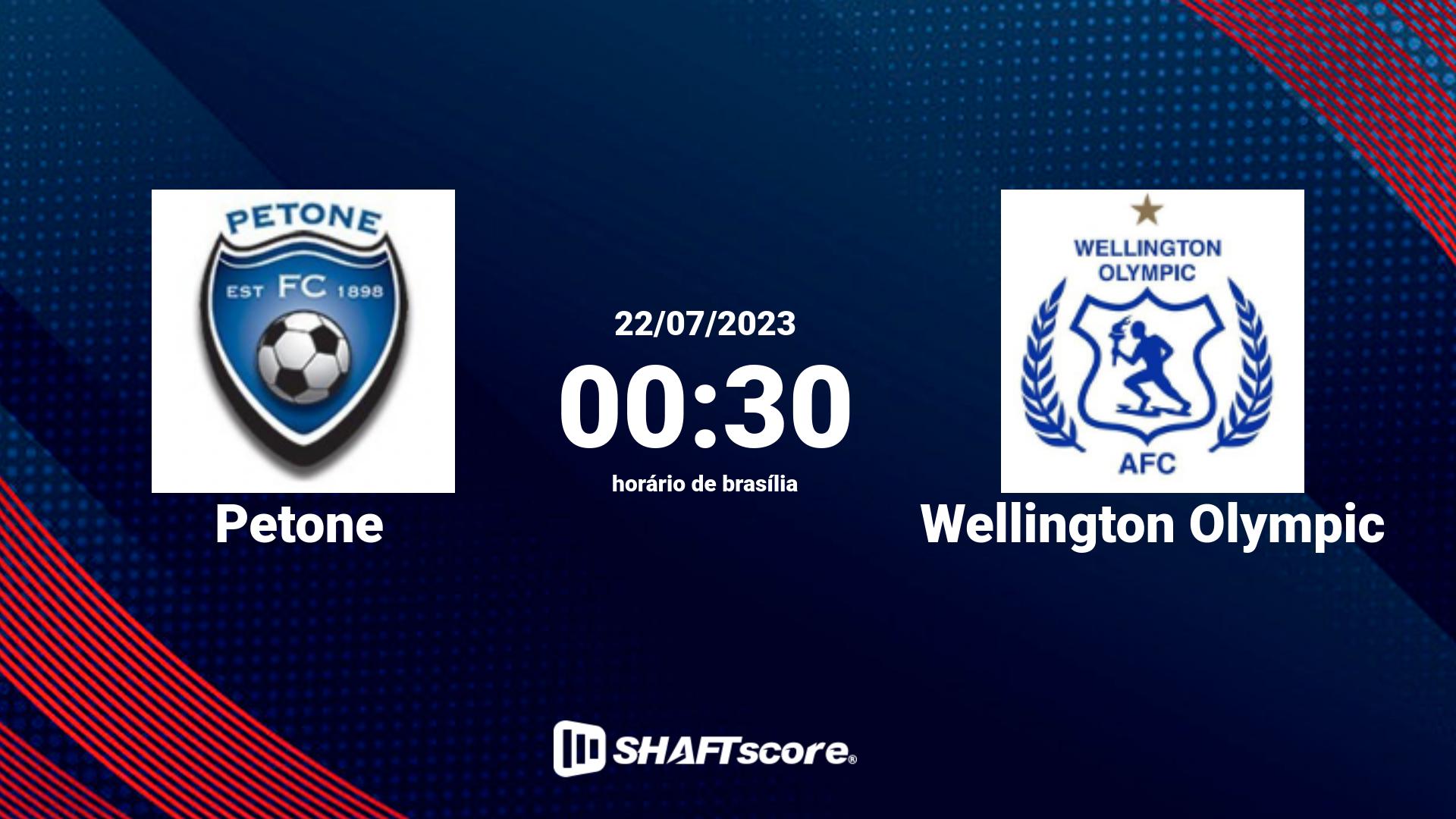 Estatísticas do jogo Petone vs Wellington Olympic 22.07 00:30