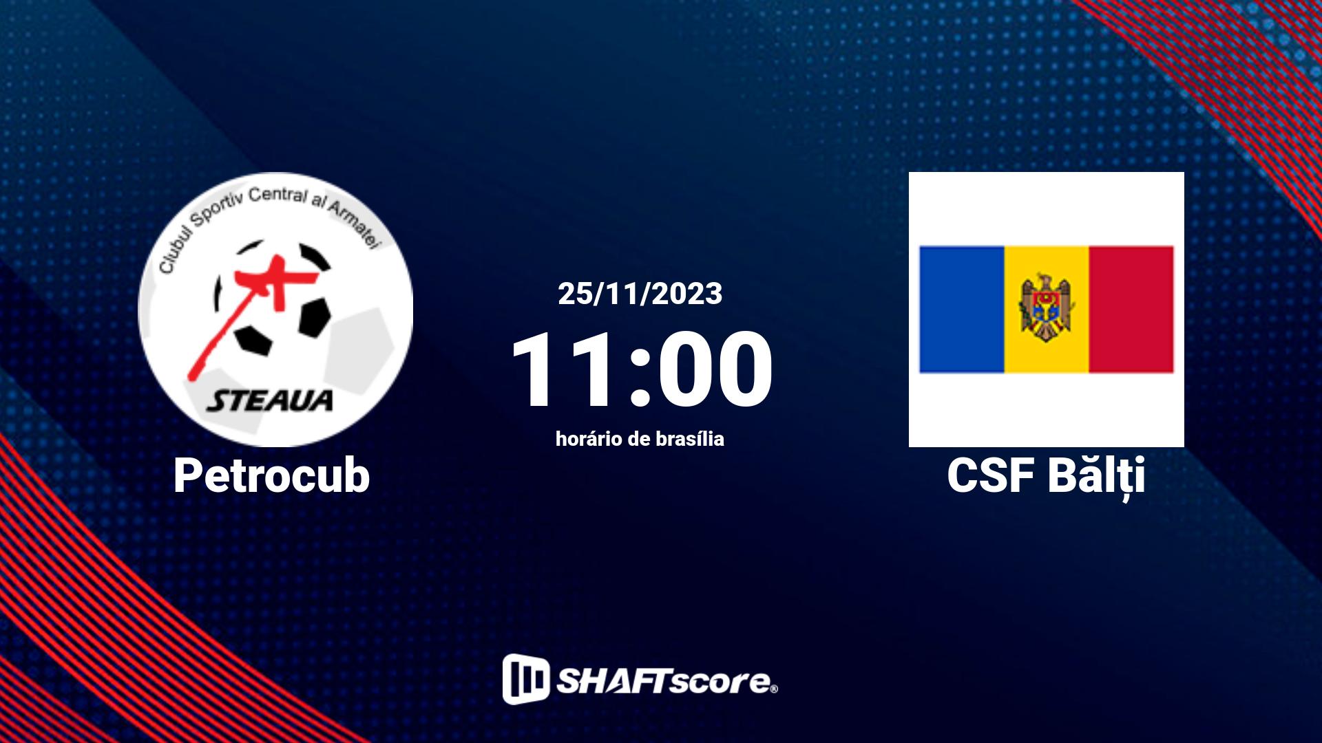 Estatísticas do jogo Petrocub vs CSF Bălți 25.11 11:00