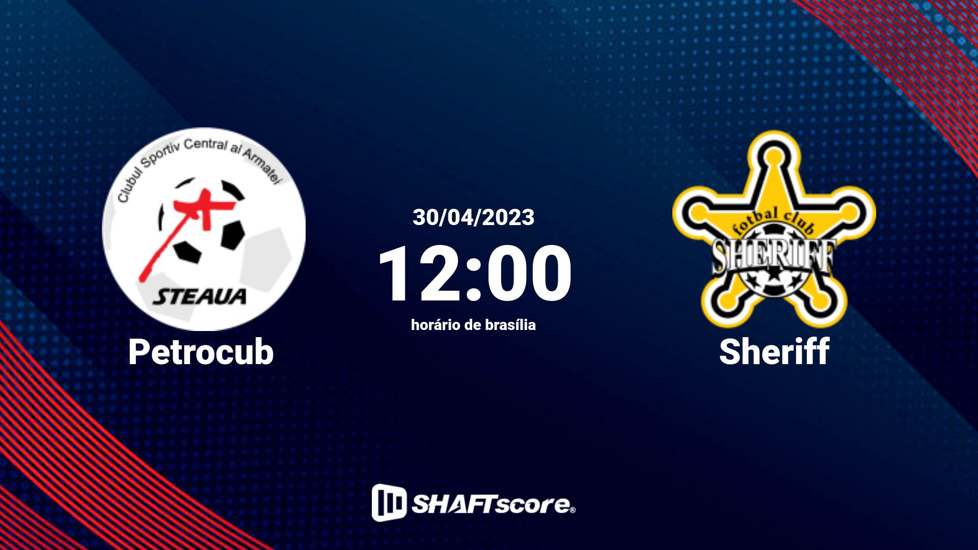 Estatísticas do jogo Petrocub vs Sheriff 30.04 12:00