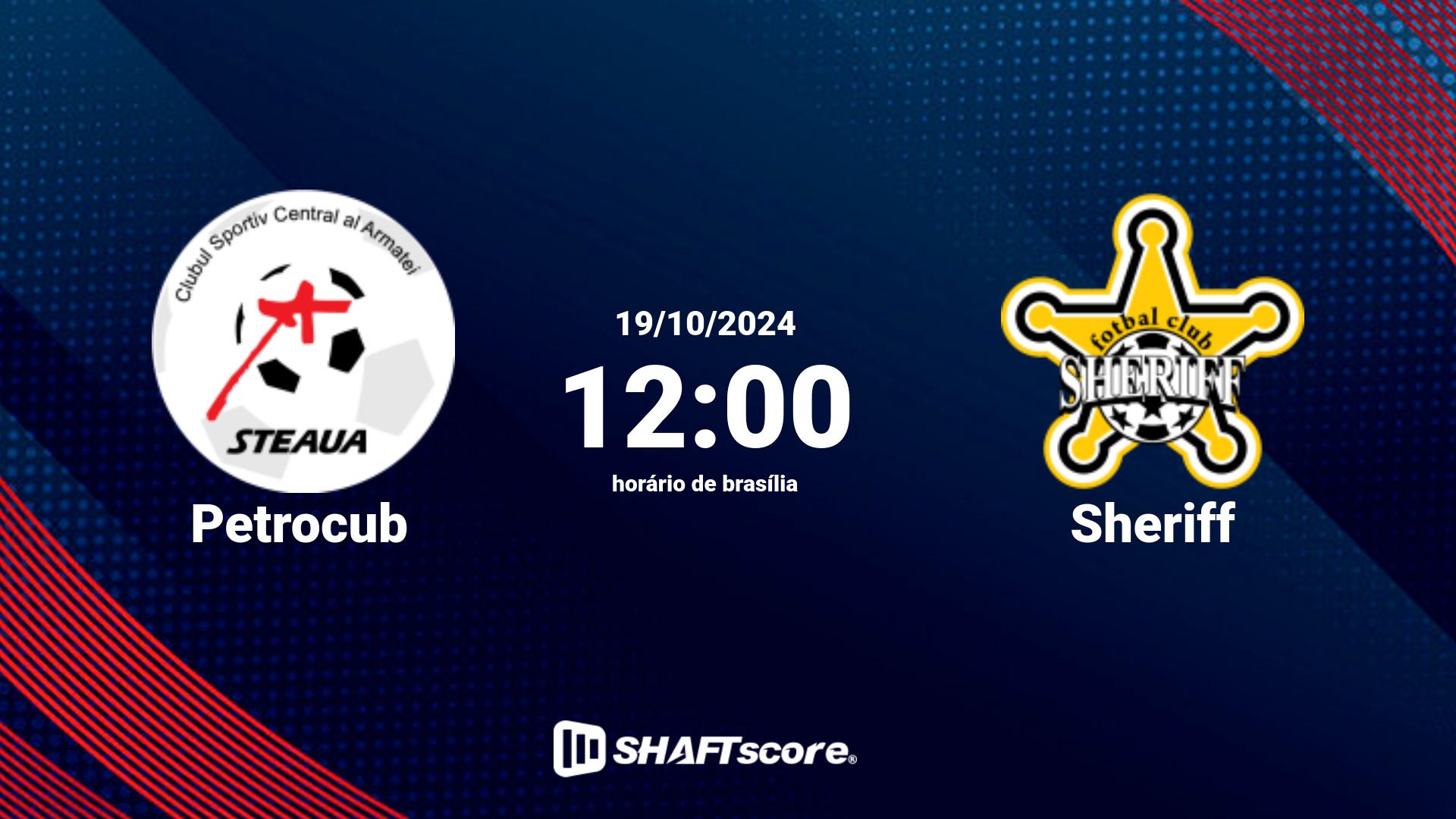 Estatísticas do jogo Petrocub vs Sheriff 19.10 12:00