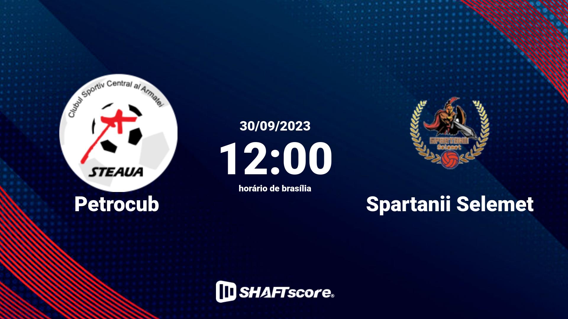 Estatísticas do jogo Petrocub vs Spartanii Selemet 30.09 12:00