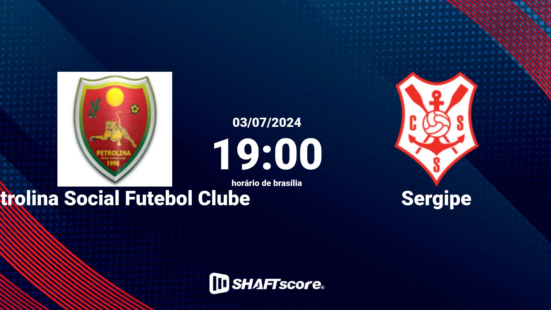 Estatísticas do jogo Petrolina Social Futebol Clube vs Sergipe 03.07 19:00
