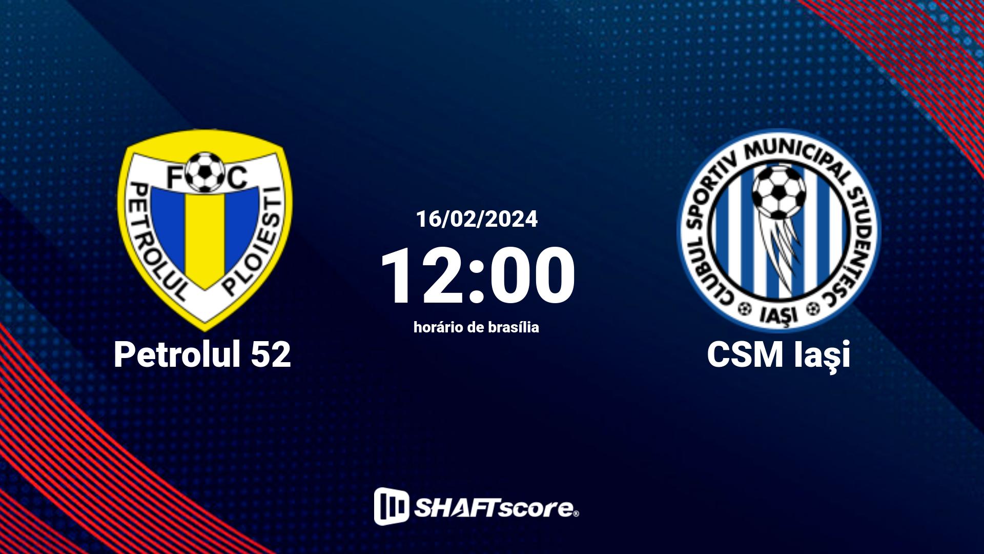 Estatísticas do jogo Petrolul 52 vs CSM Iaşi 16.02 12:00