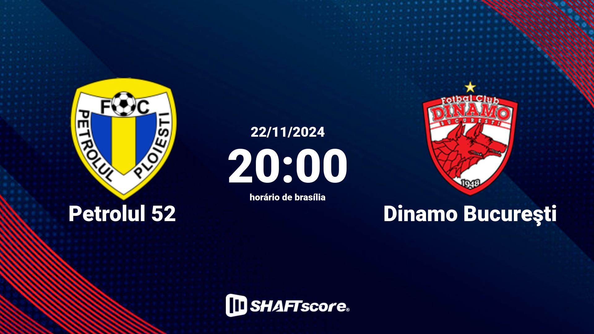 Estatísticas do jogo Petrolul 52 vs Dinamo Bucureşti 22.11 20:00