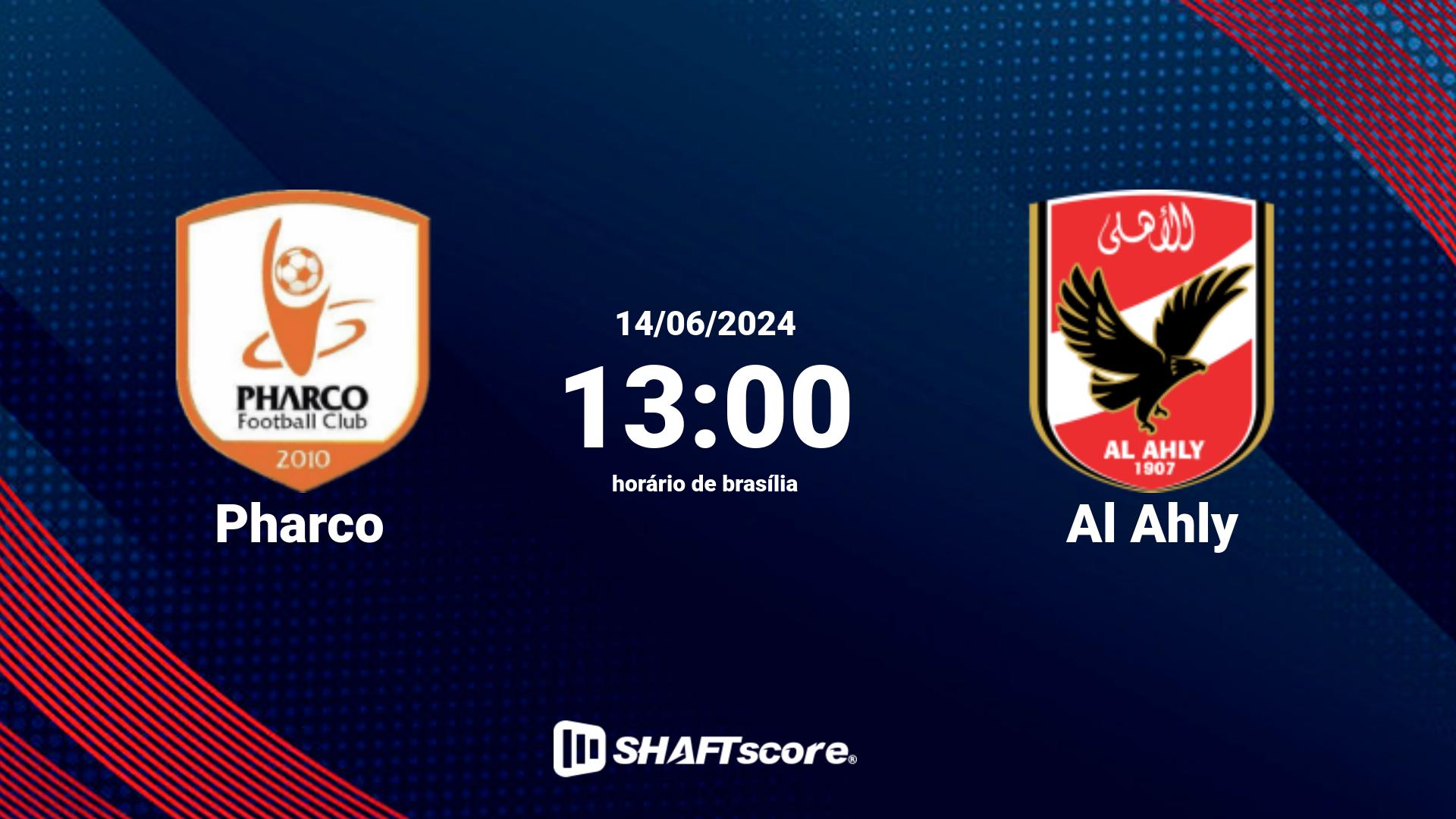 Estatísticas do jogo Pharco vs Al Ahly 14.06 13:00