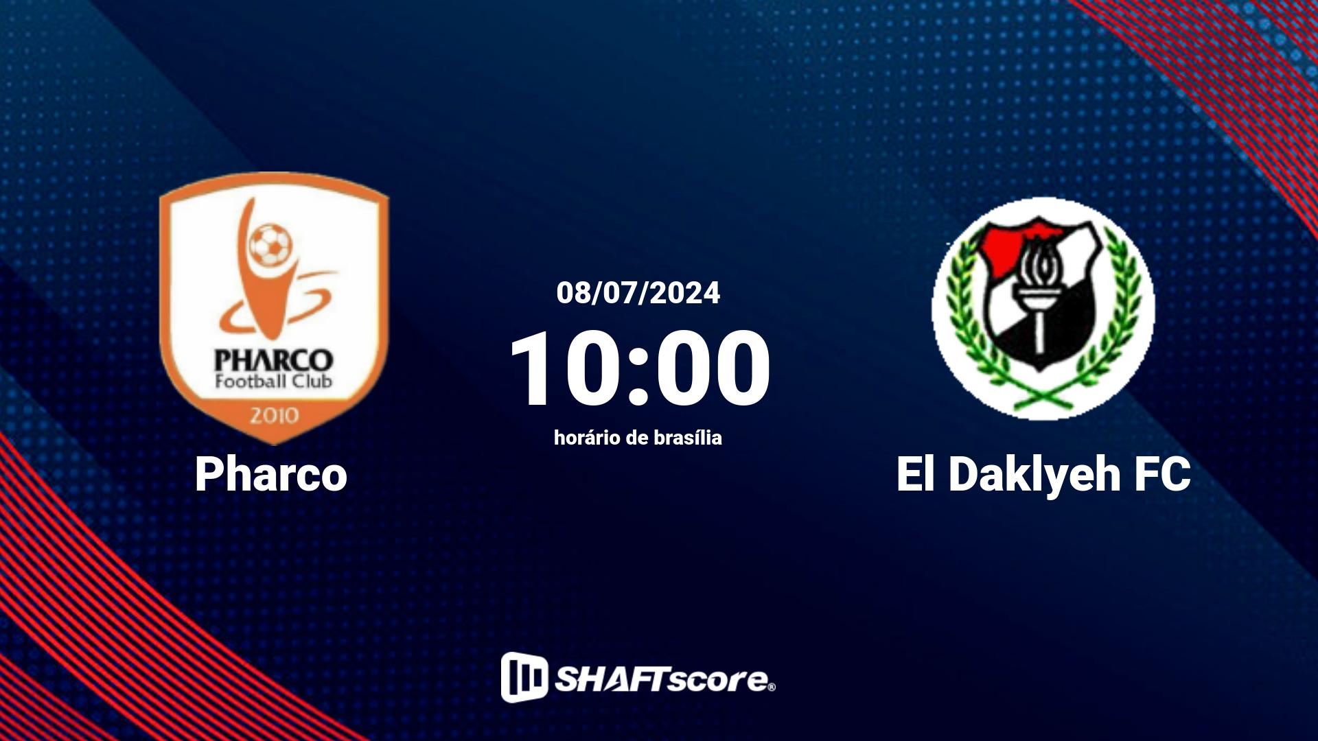 Estatísticas do jogo Pharco vs El Daklyeh FC 08.07 10:00