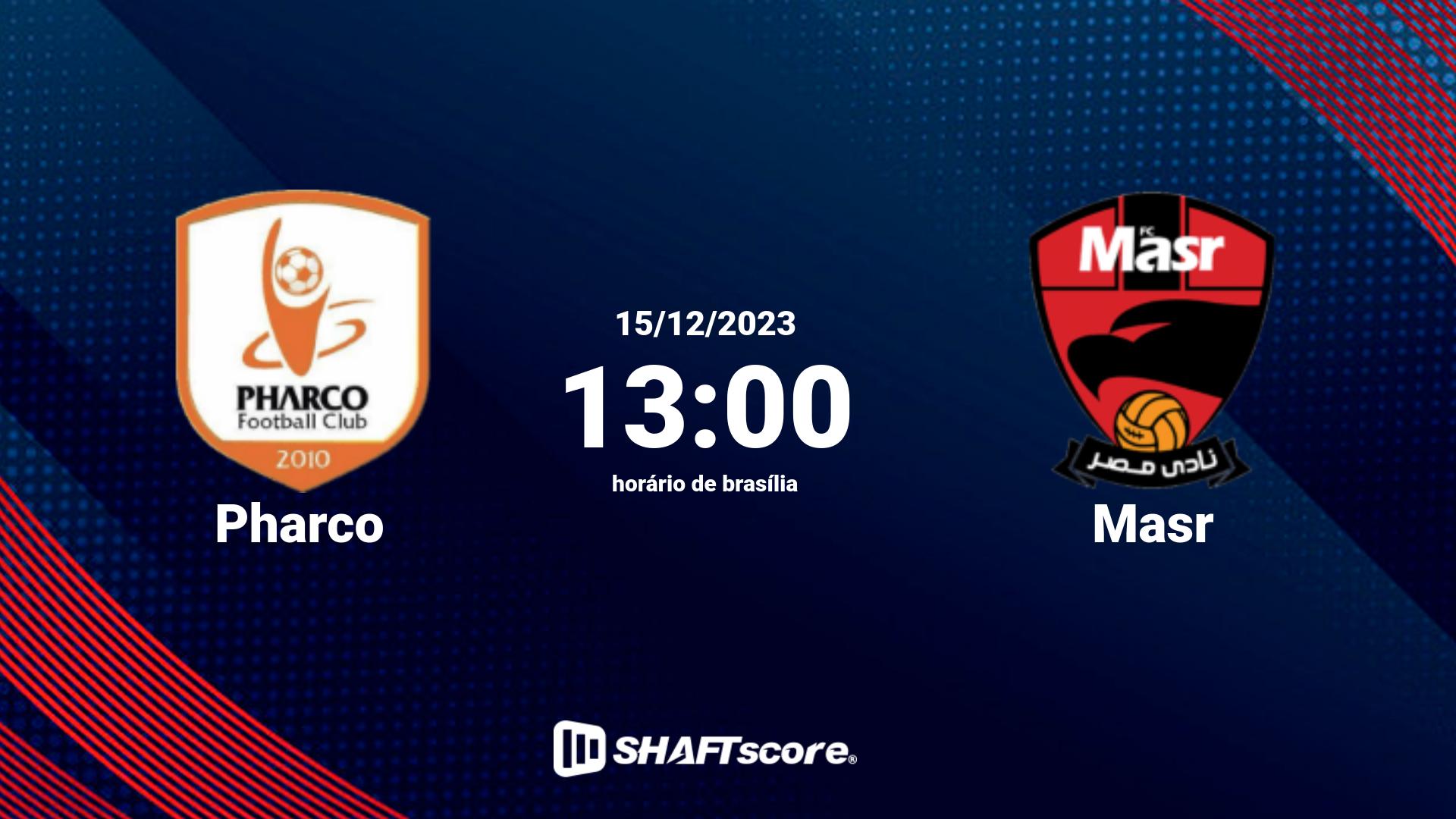 Estatísticas do jogo Pharco vs Masr 15.12 13:00