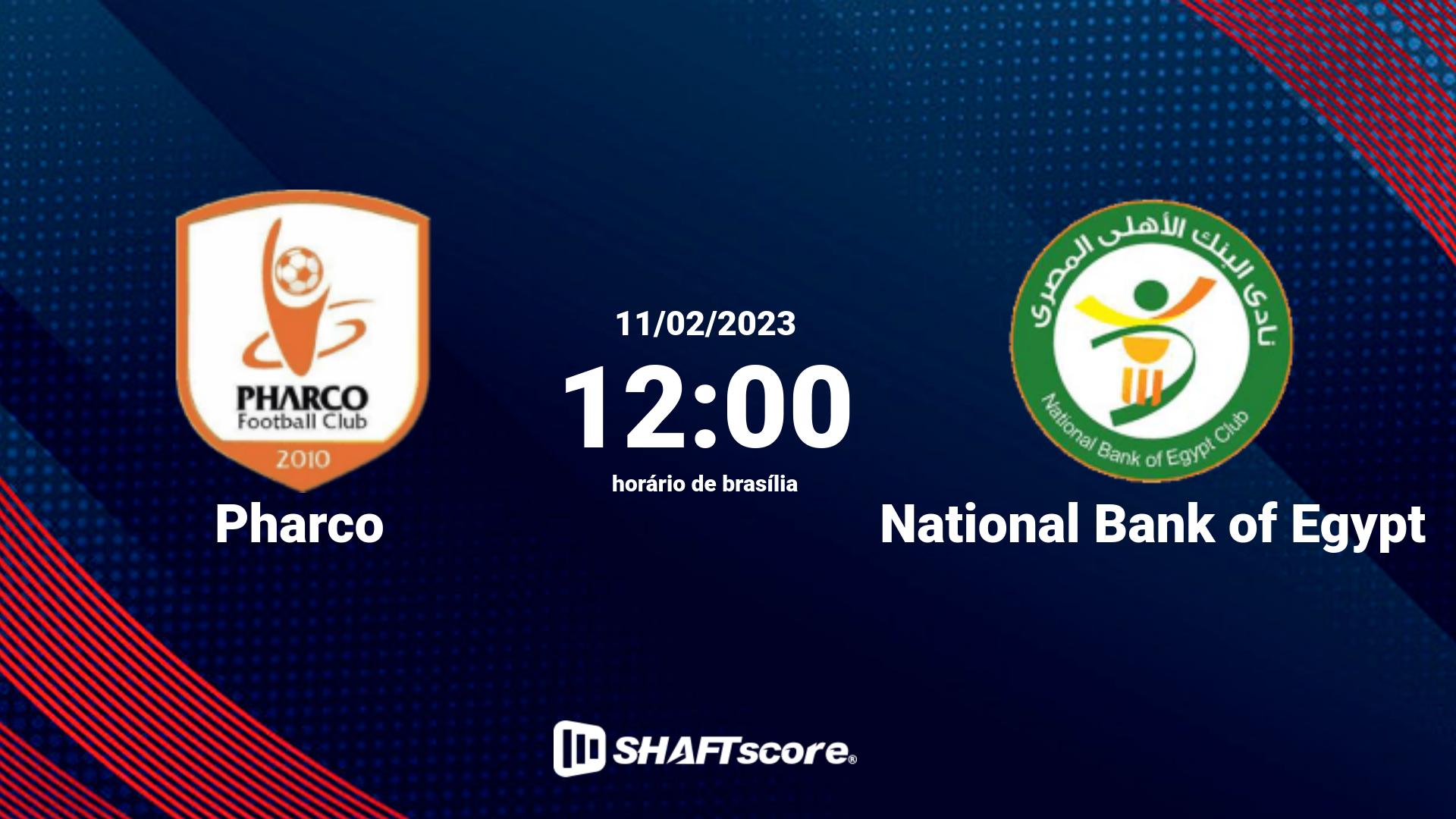 Estatísticas do jogo Pharco vs National Bank of Egypt 11.02 12:00