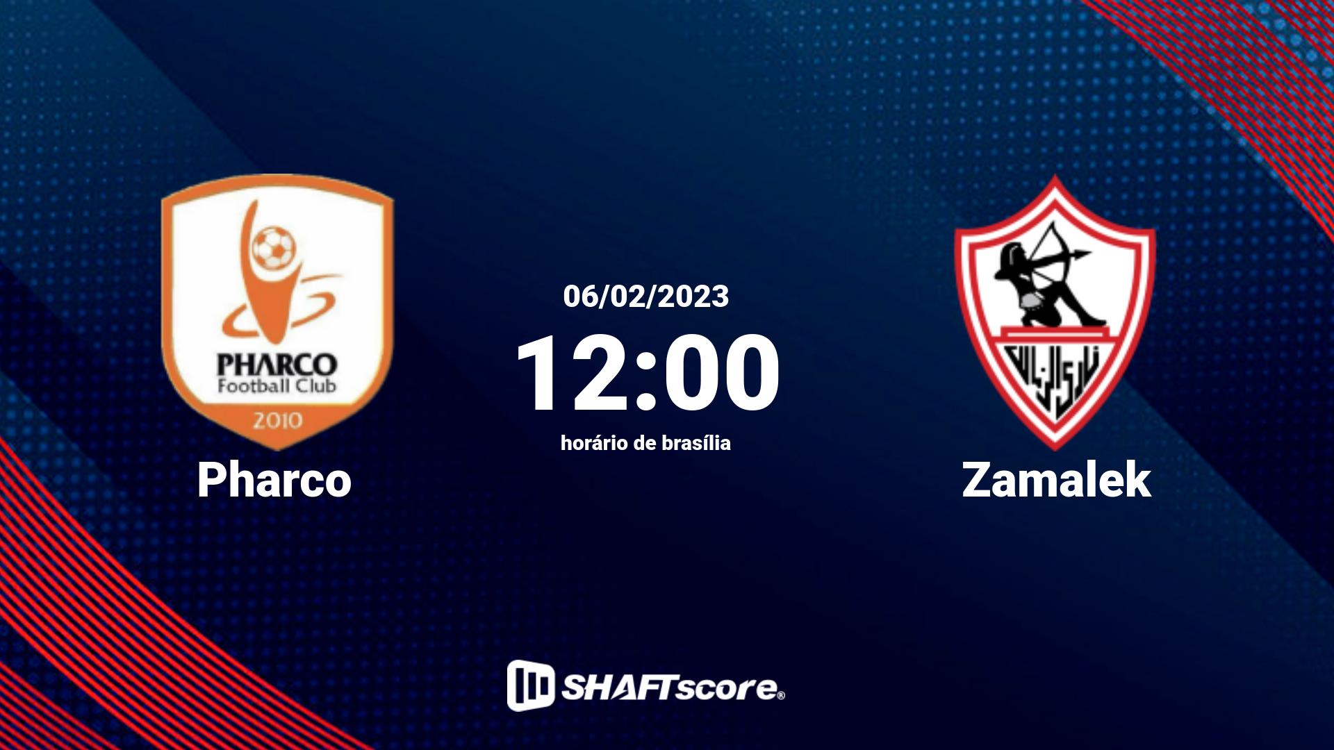 Estatísticas do jogo Pharco vs Zamalek 06.02 12:00