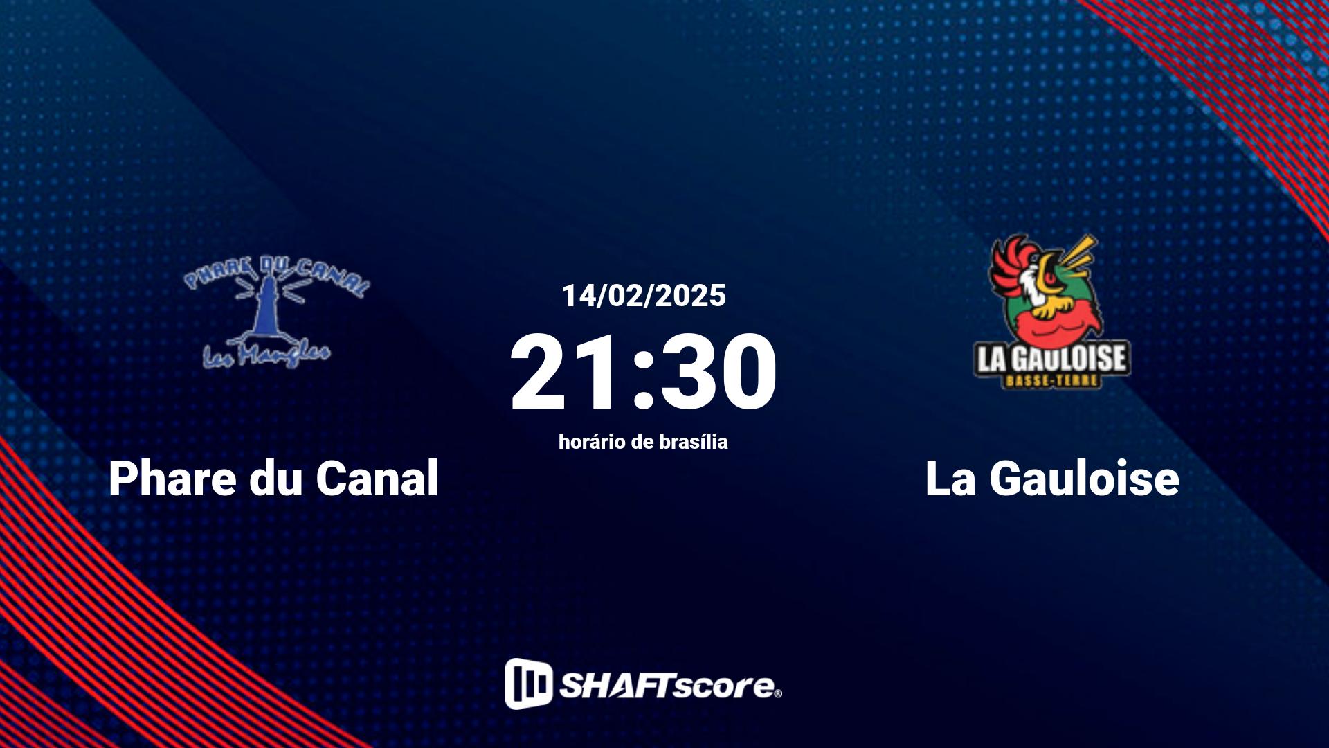 Estatísticas do jogo Phare du Canal vs La Gauloise 14.02 21:30