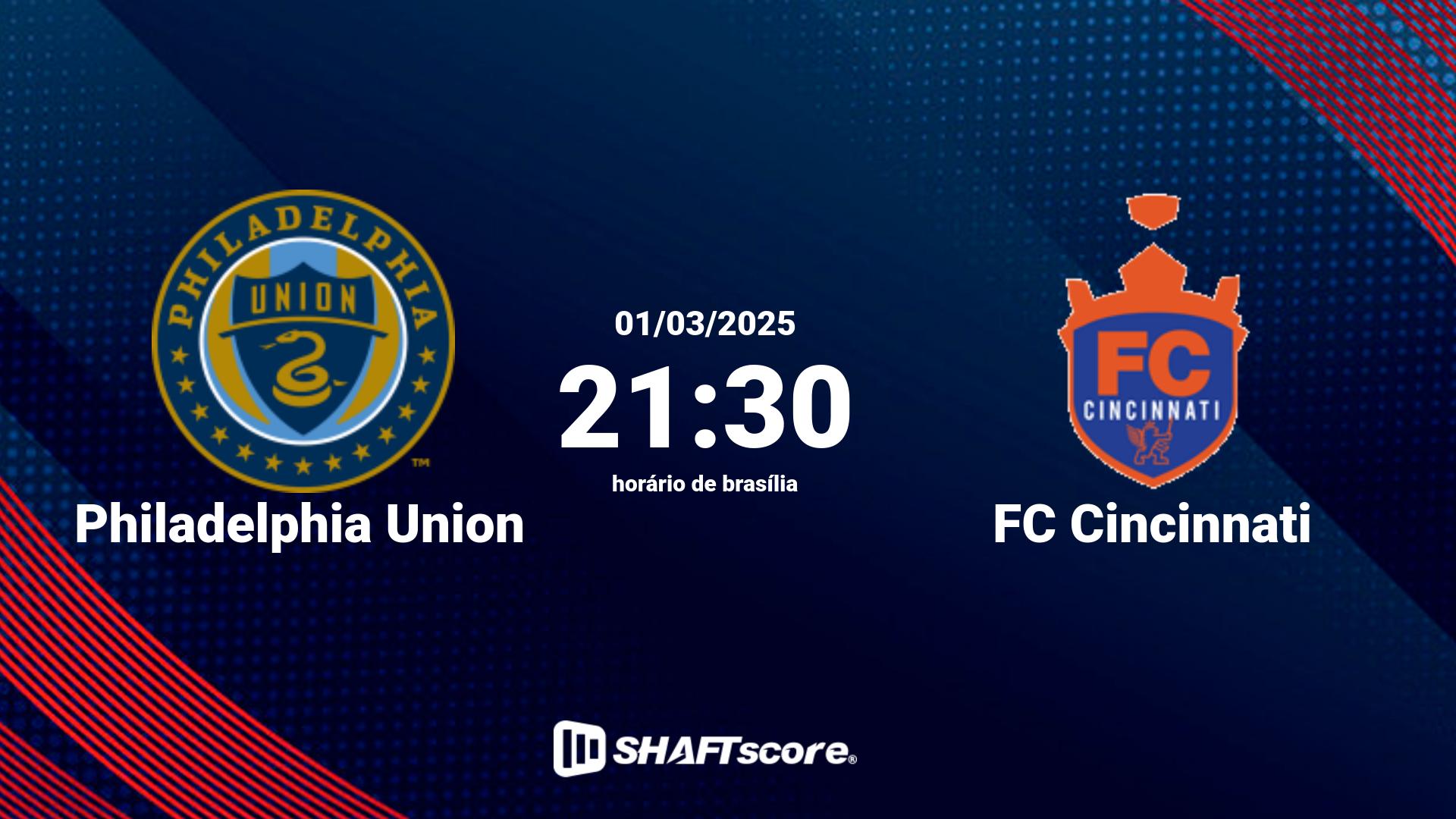 Estatísticas do jogo Philadelphia Union vs FC Cincinnati 01.03 21:30