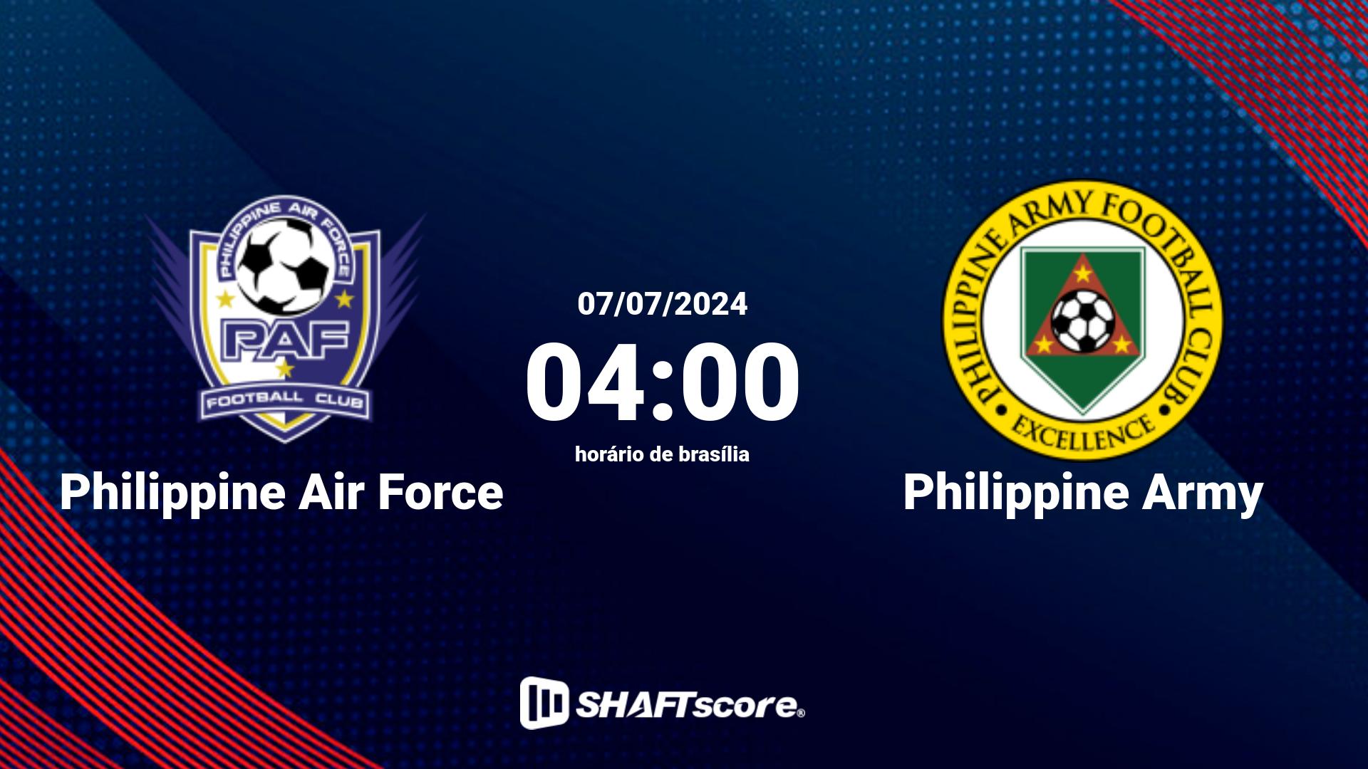 Estatísticas do jogo Philippine Air Force vs Philippine Army 07.07 04:00