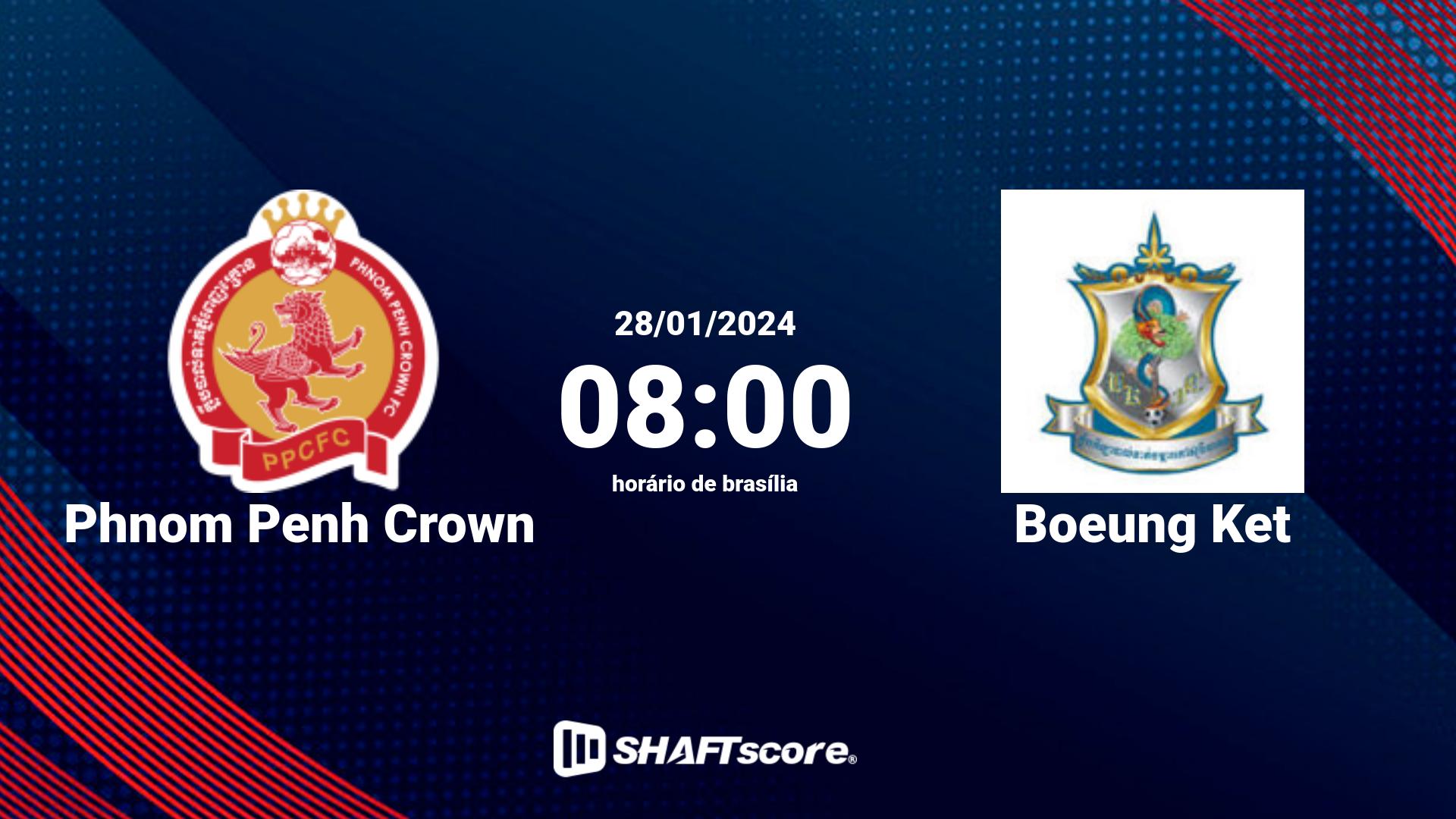 Estatísticas do jogo Phnom Penh Crown vs Boeung Ket 28.01 08:00