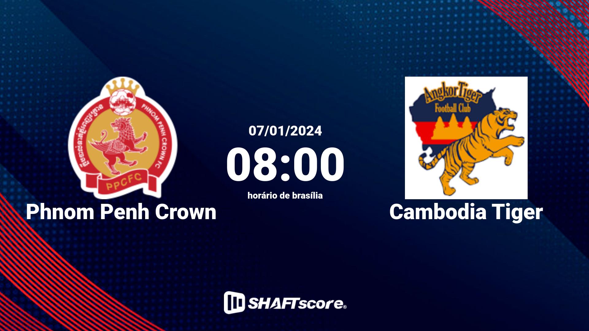 Estatísticas do jogo Phnom Penh Crown vs Cambodia Tiger 07.01 08:00