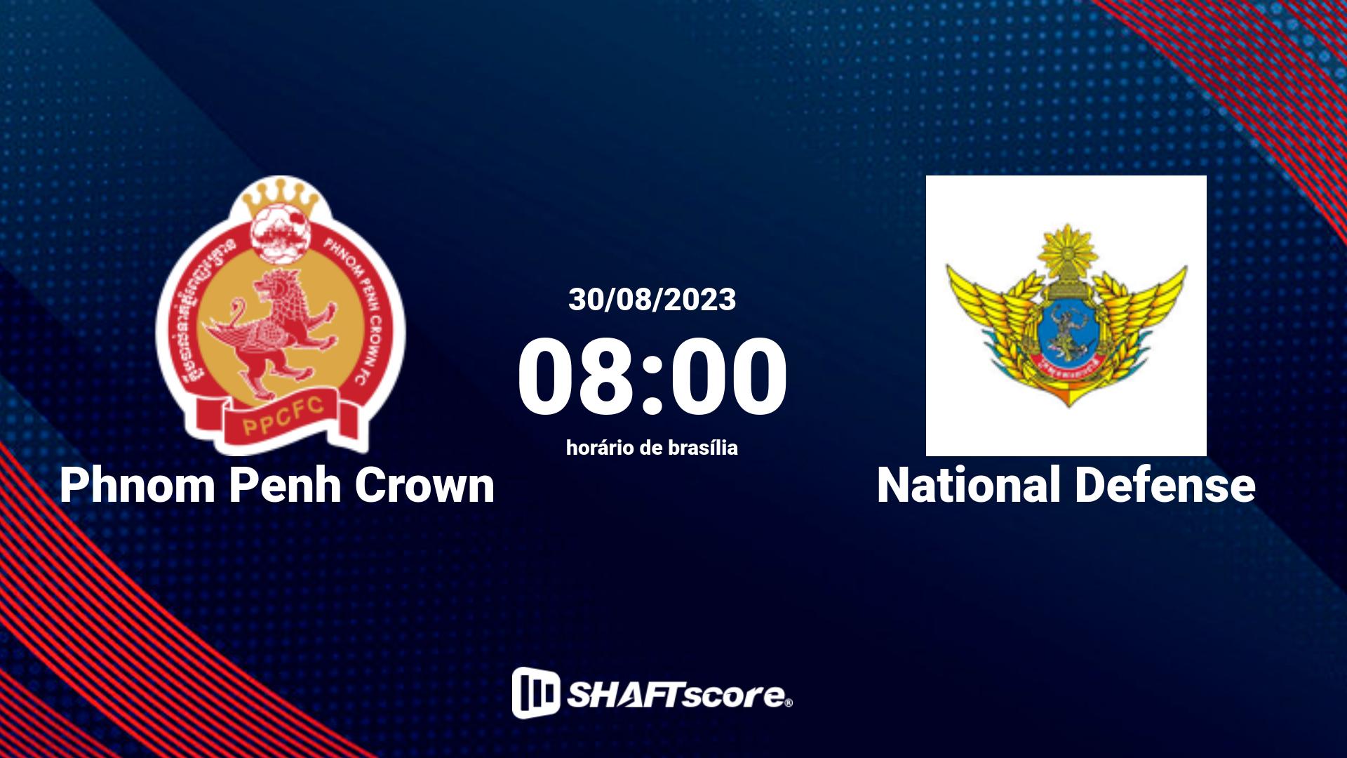 Estatísticas do jogo Phnom Penh Crown vs National Defense 30.08 08:00