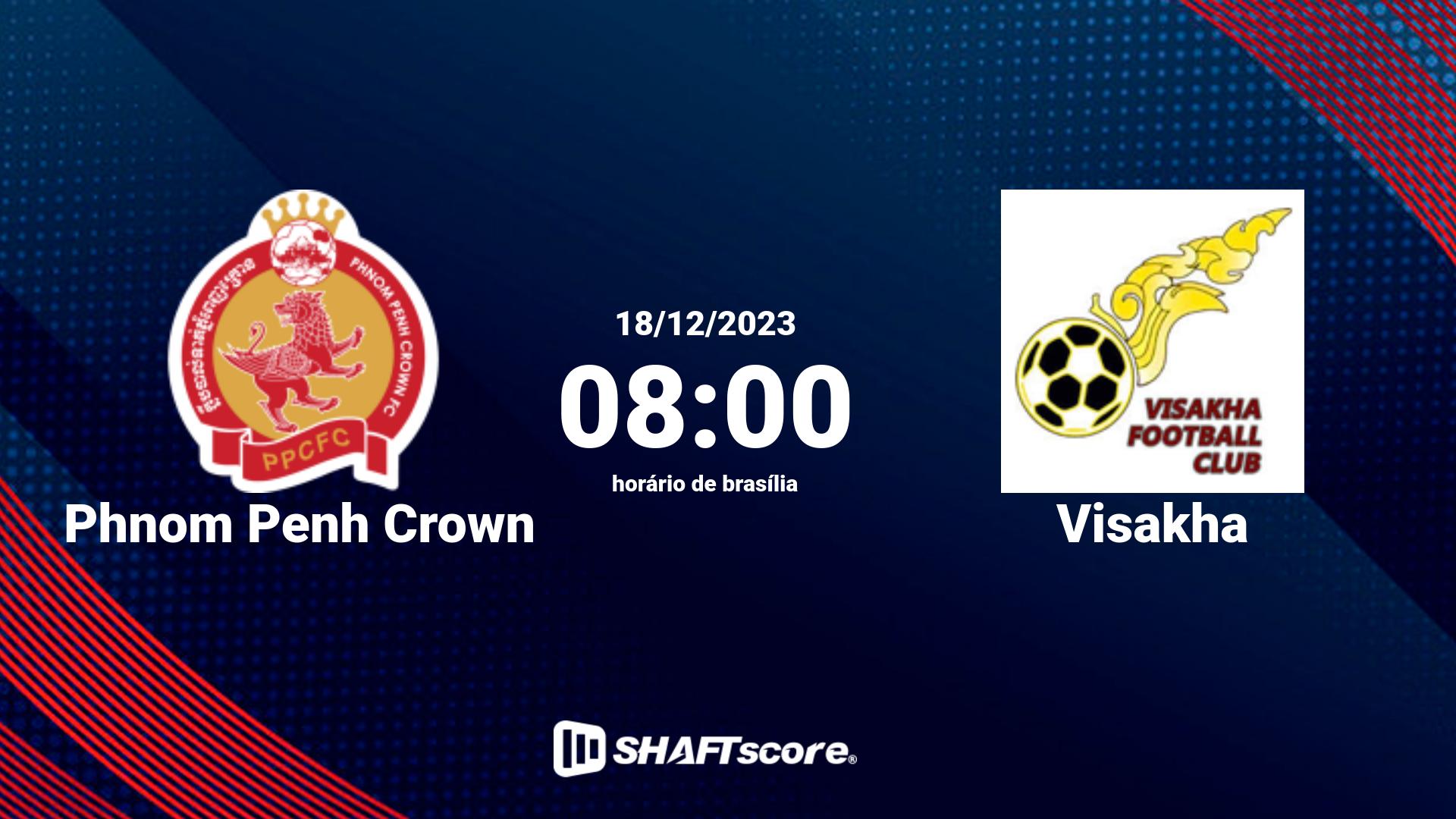 Estatísticas do jogo Phnom Penh Crown vs Visakha 18.12 08:00